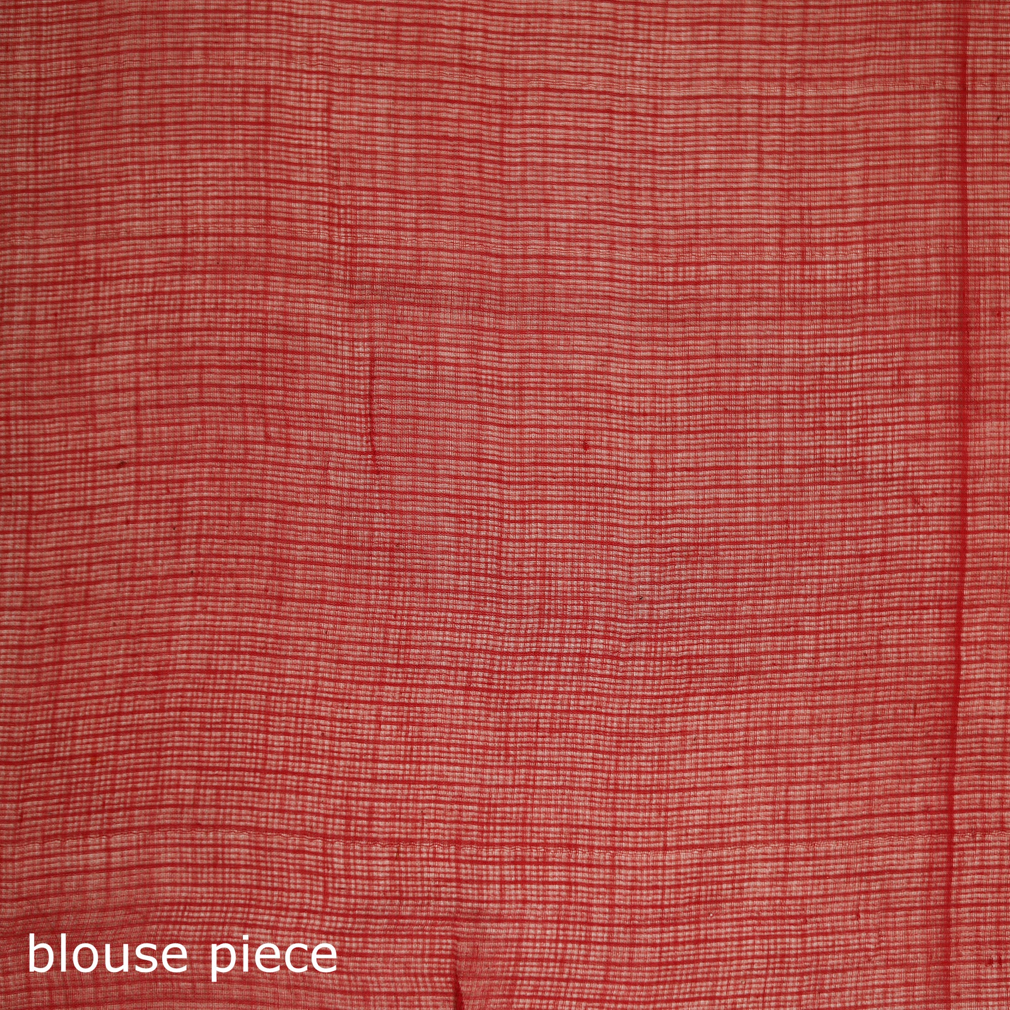Red - Nazaakat Kota Doria Cotton Plain Saree with Blouse & Jewellery Set 141 - Image 5