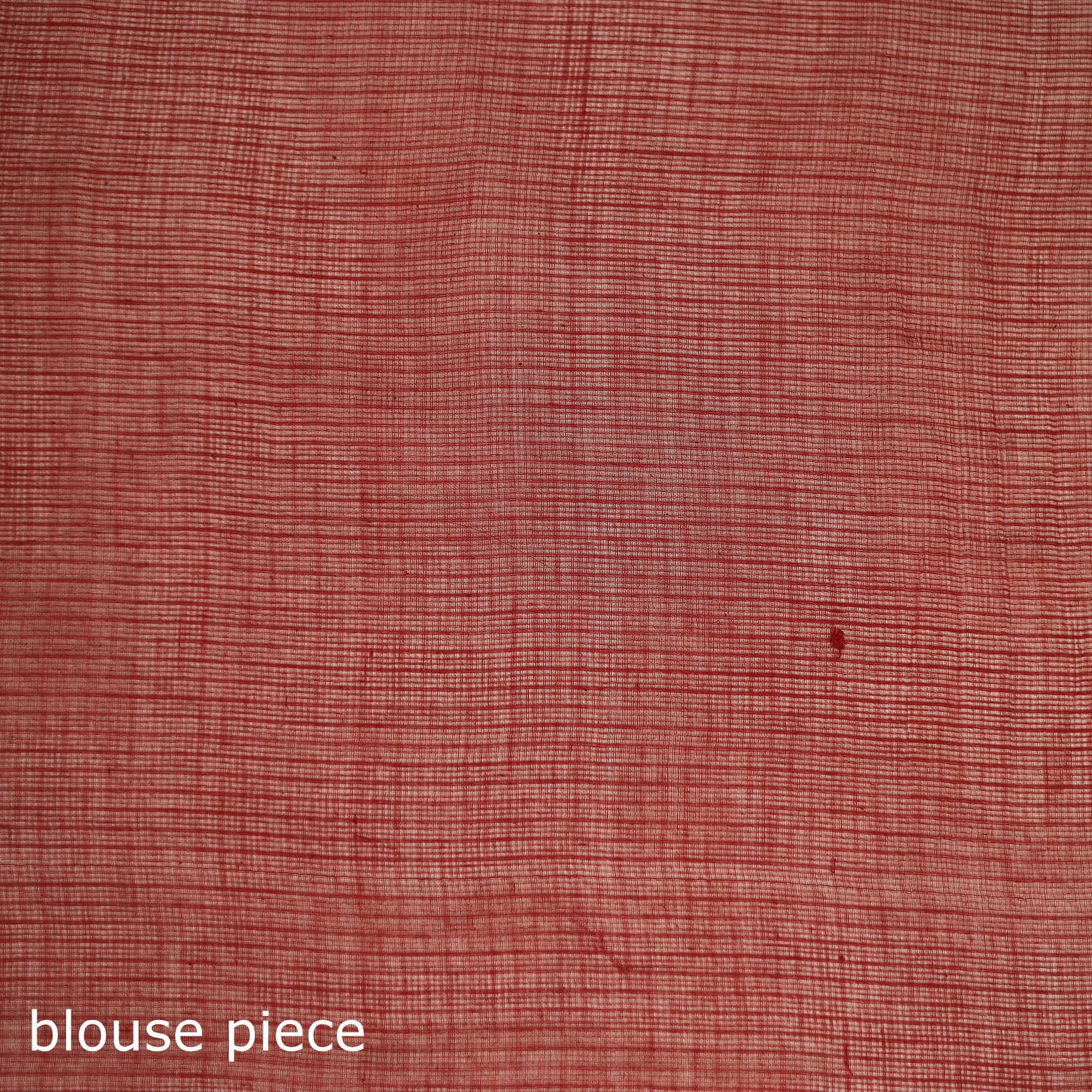 Red - Nazaakat Kota Doria Cotton Plain Saree with Blouse & Jewellery Set 146 - Image 5