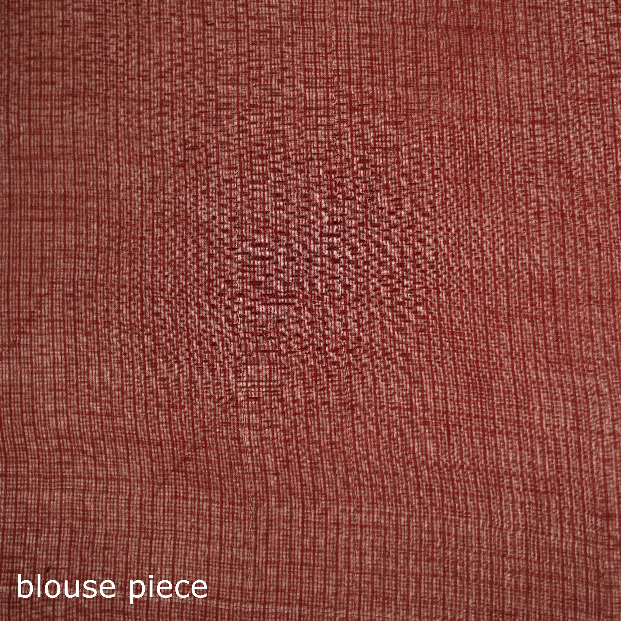 Red - Nazaakat Kota Doria Cotton Plain Saree with Blouse & Jewellery Set 149 - Image 5