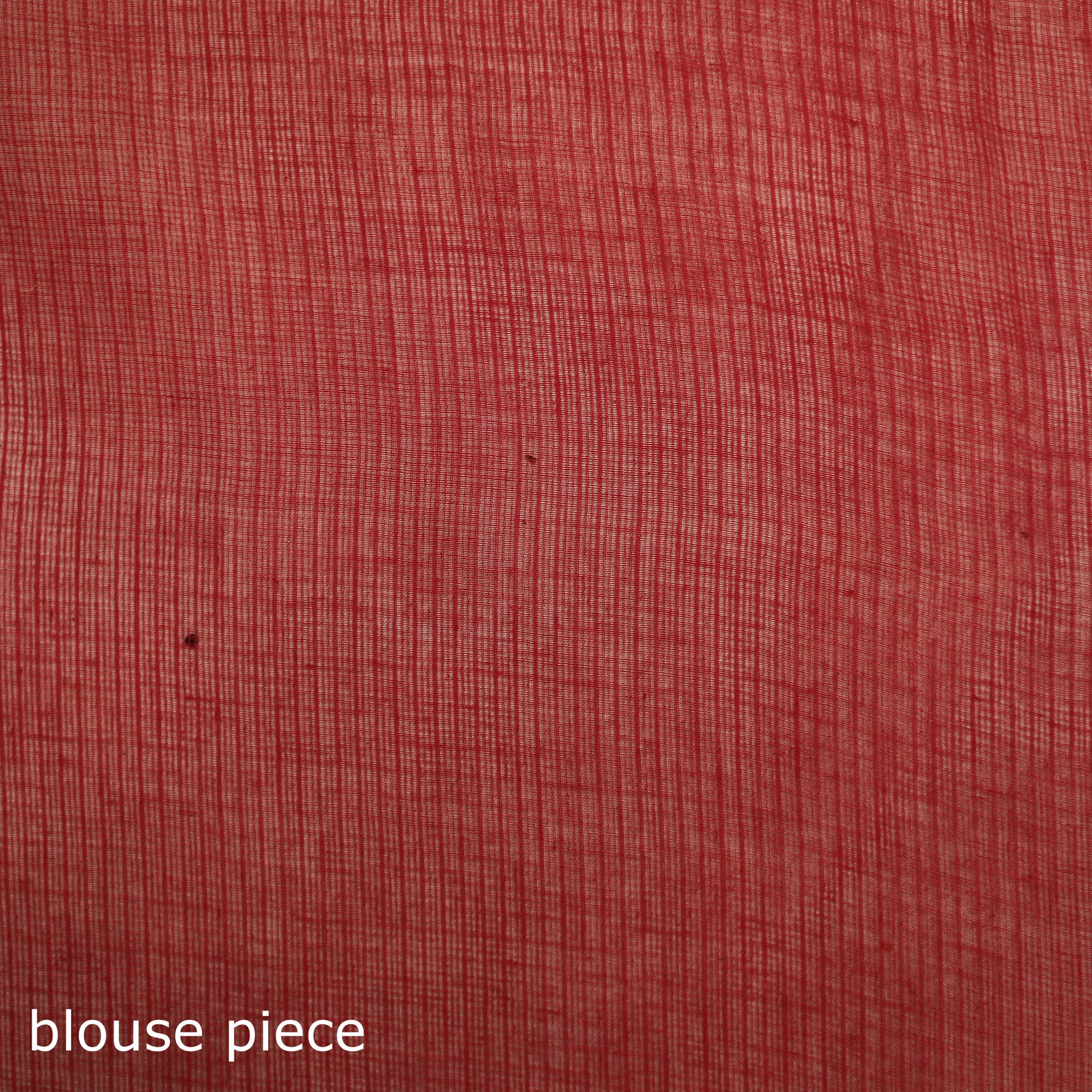 Red - Nazaakat Kota Doria Cotton Plain Saree with Blouse & Jewellery Set 150 - Image 5