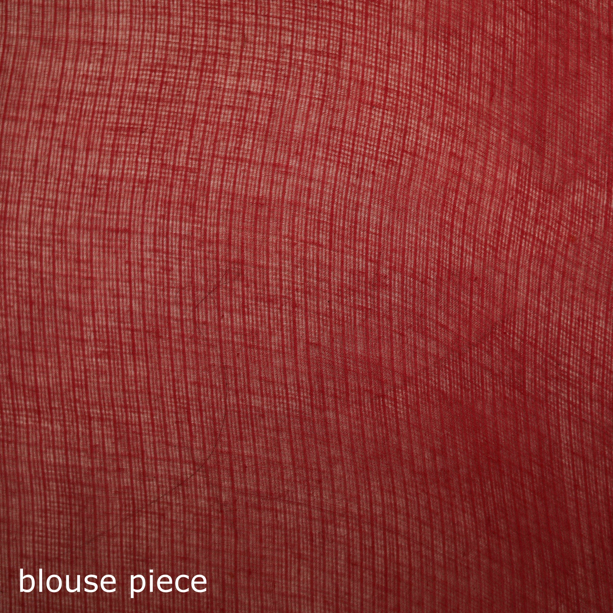 Red - Nazaakat Kota Doria Cotton Plain Saree with Blouse & Jewellery Set 151 - Image 5