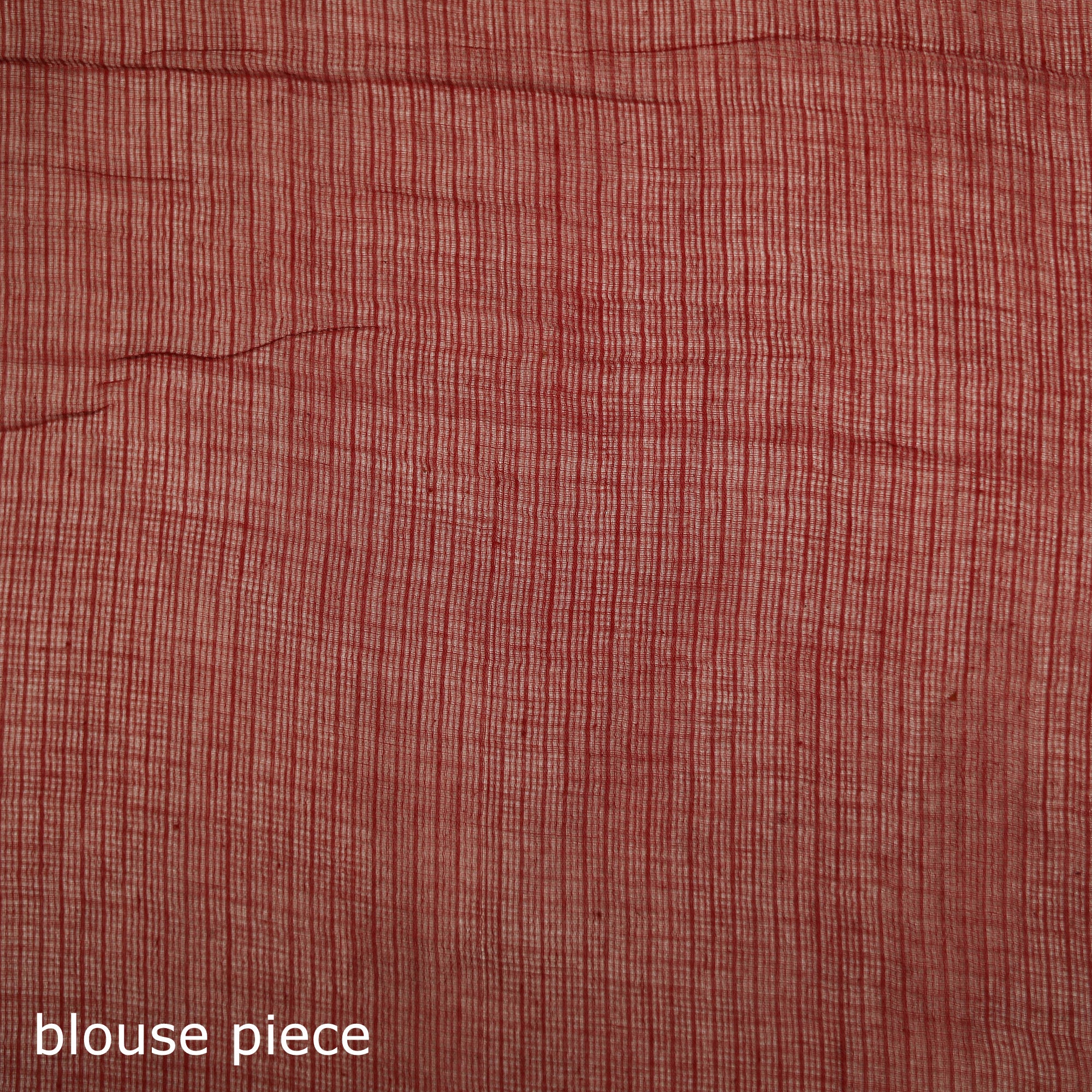 Red - Nazaakat Kota Doria Cotton Plain Saree with Blouse & Jewellery Set 153 - Image 5
