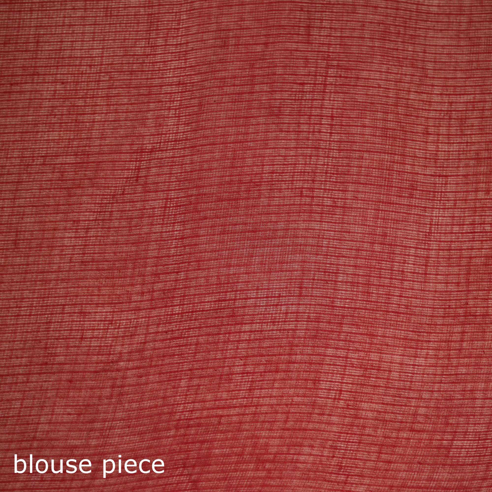 Red - Nazaakat Kota Doria Cotton Plain Saree with Blouse & Jewellery Set 155 - Image 5