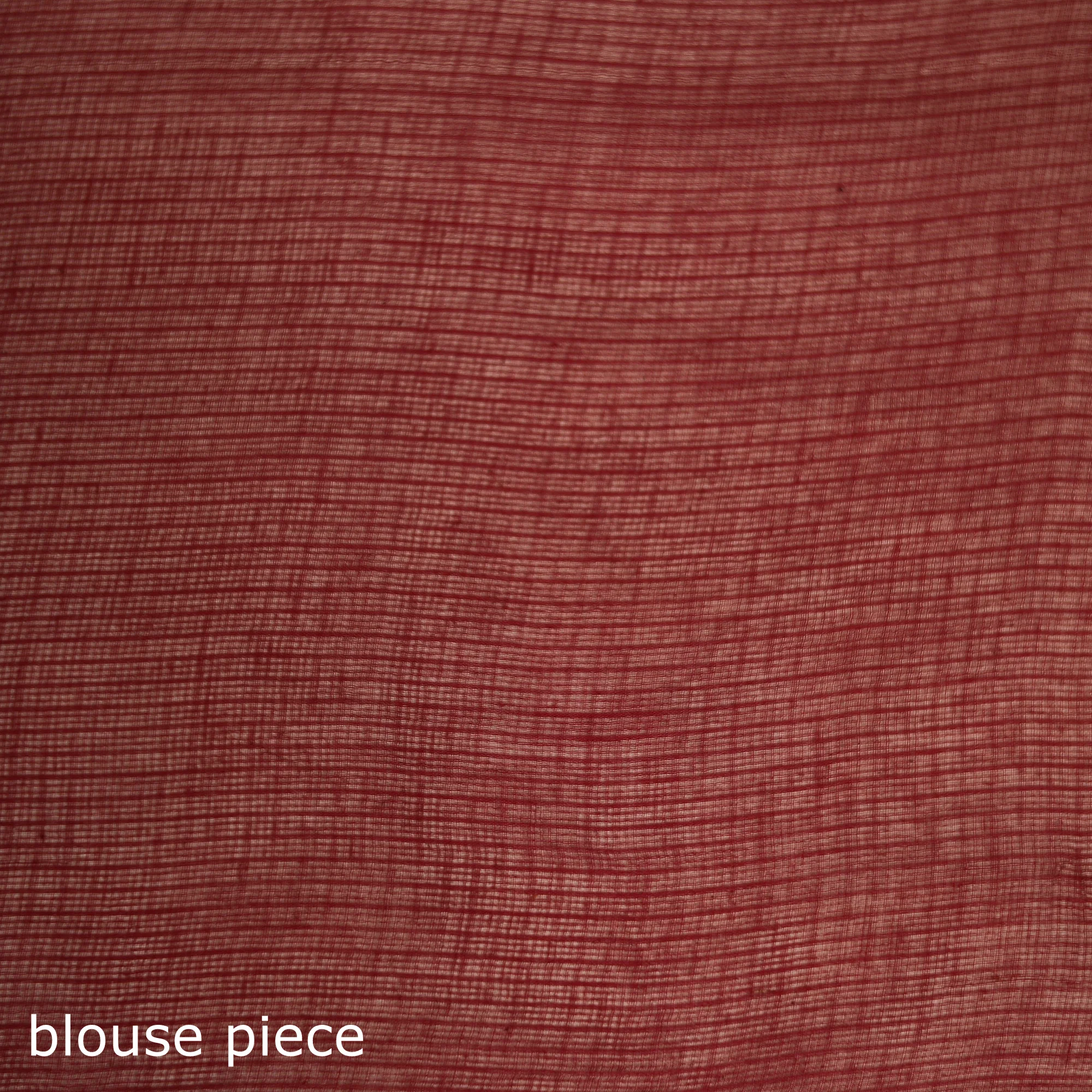 Red - Nazaakat Kota Doria Cotton Plain Saree with Blouse & Jewellery Set 156 - Image 5
