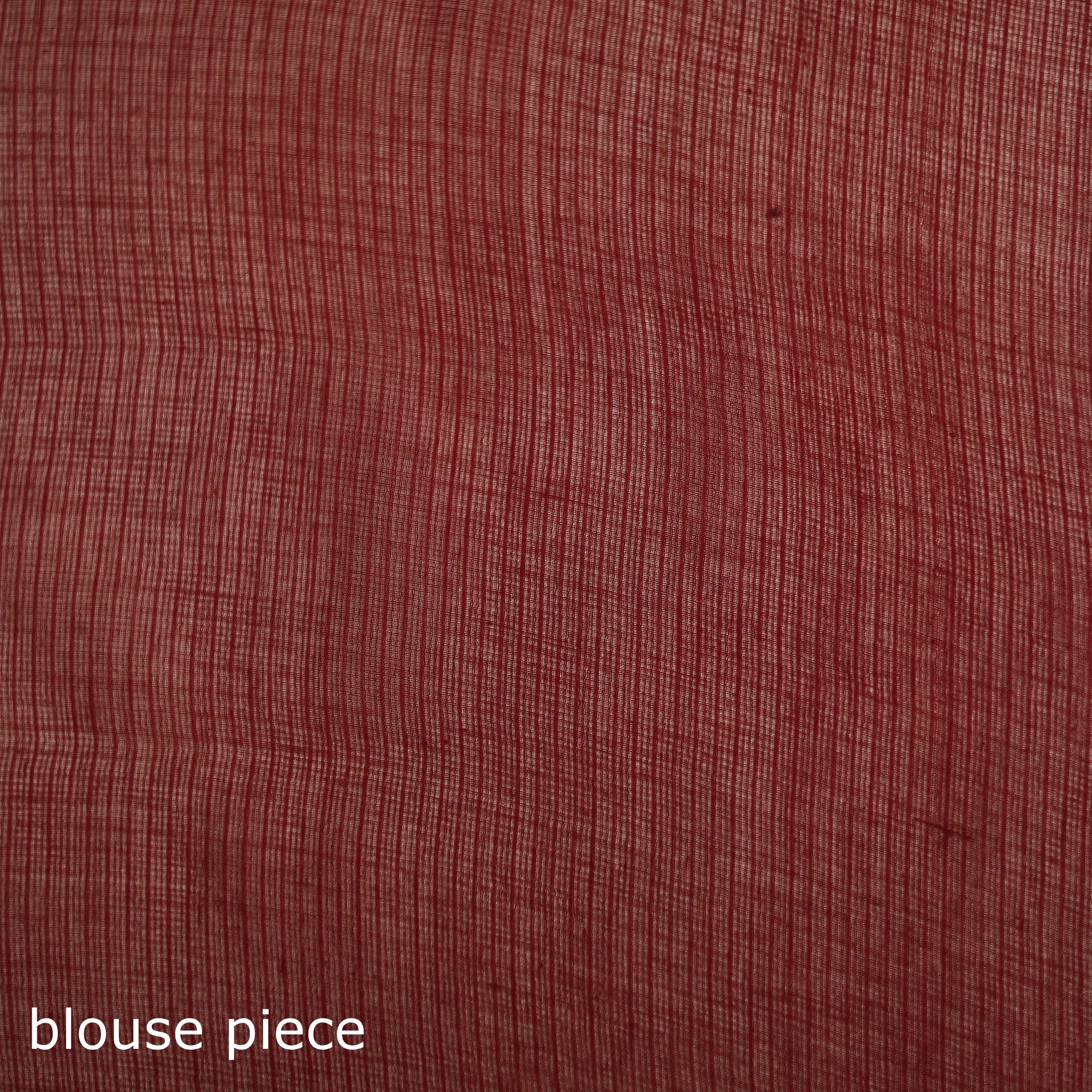 Red - Nazaakat Kota Doria Cotton Plain Saree with Blouse & Jewellery Set 164 - Image 5