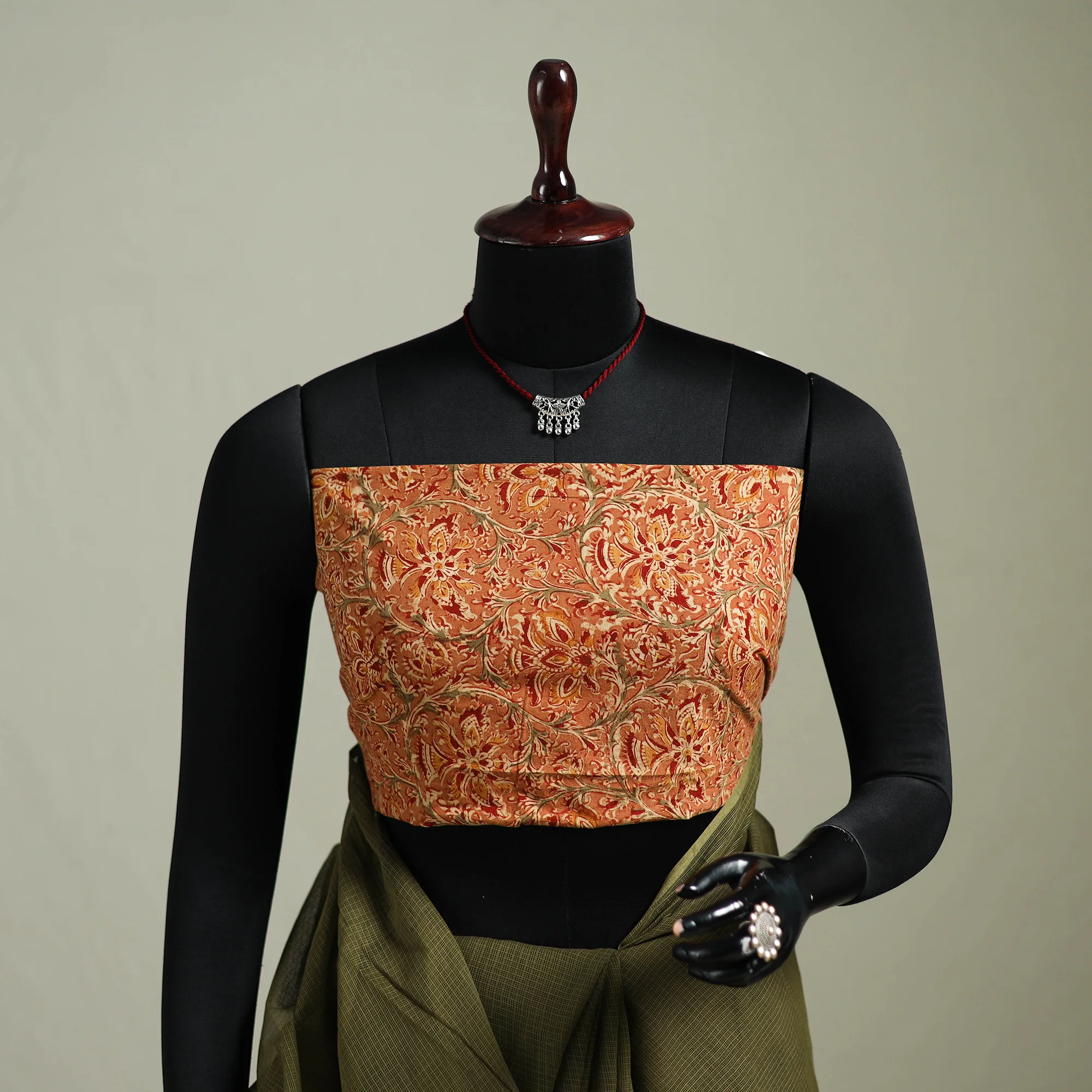 Green - Nazaakat Kota Doria Cotton Plain Saree with Blouse & Jewellery Set 170 - Image 2