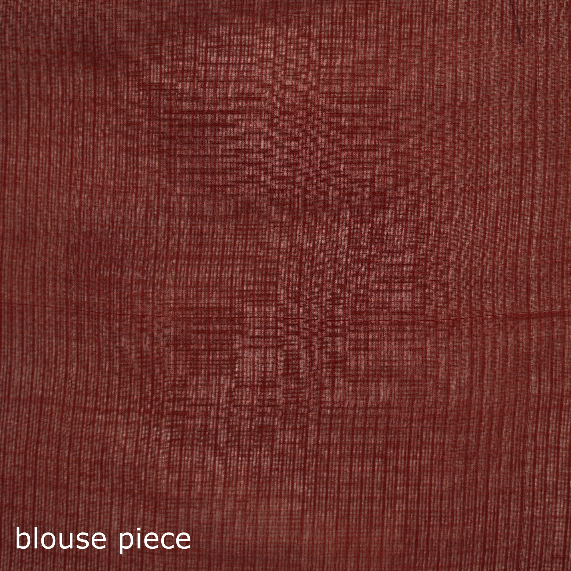 Red - Nazaakat Kota Doria Cotton Plain Saree with Blouse & Jewellery Set 171 - Image 5