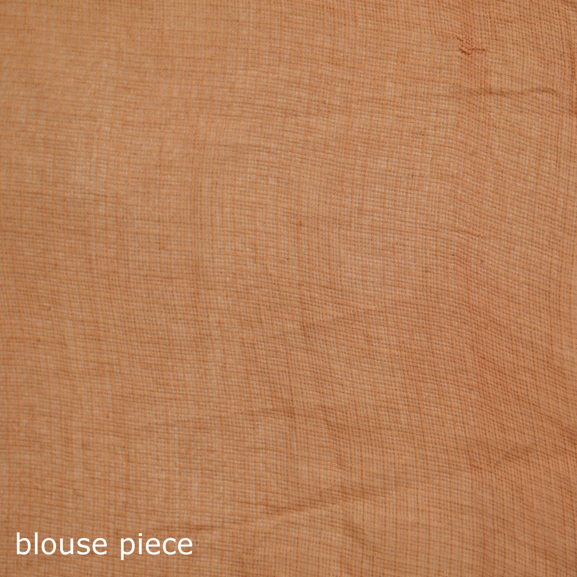 Peach - Nazaakat Kota Doria Cotton Plain Saree with Blouse & Jewellery Set 174 - Image 5