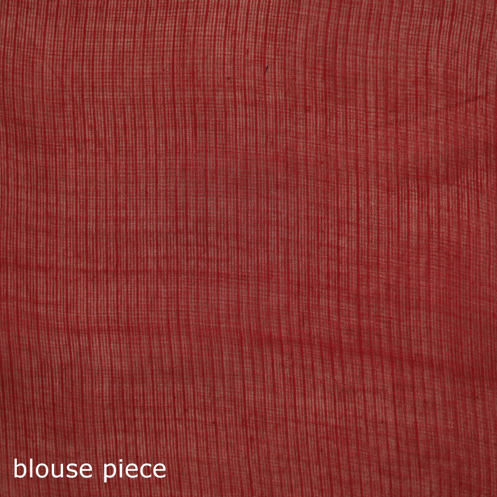 Red - Nazaakat Kota Doria Cotton Plain Saree with Blouse & Jewellery Set 176 - Image 5