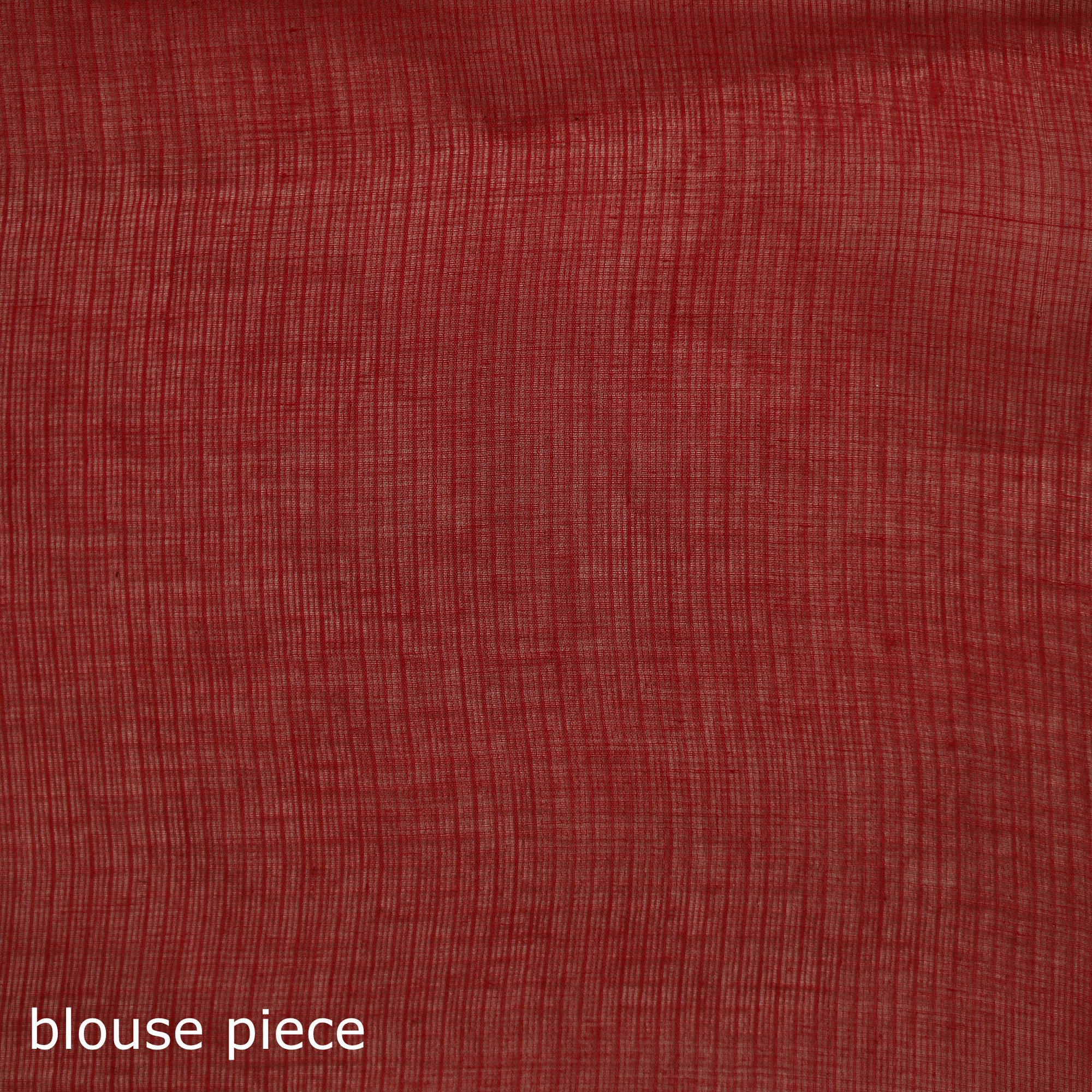 Red - Nazaakat Kota Doria Cotton Plain Saree with Blouse & Jewellery Set 179 - Image 5