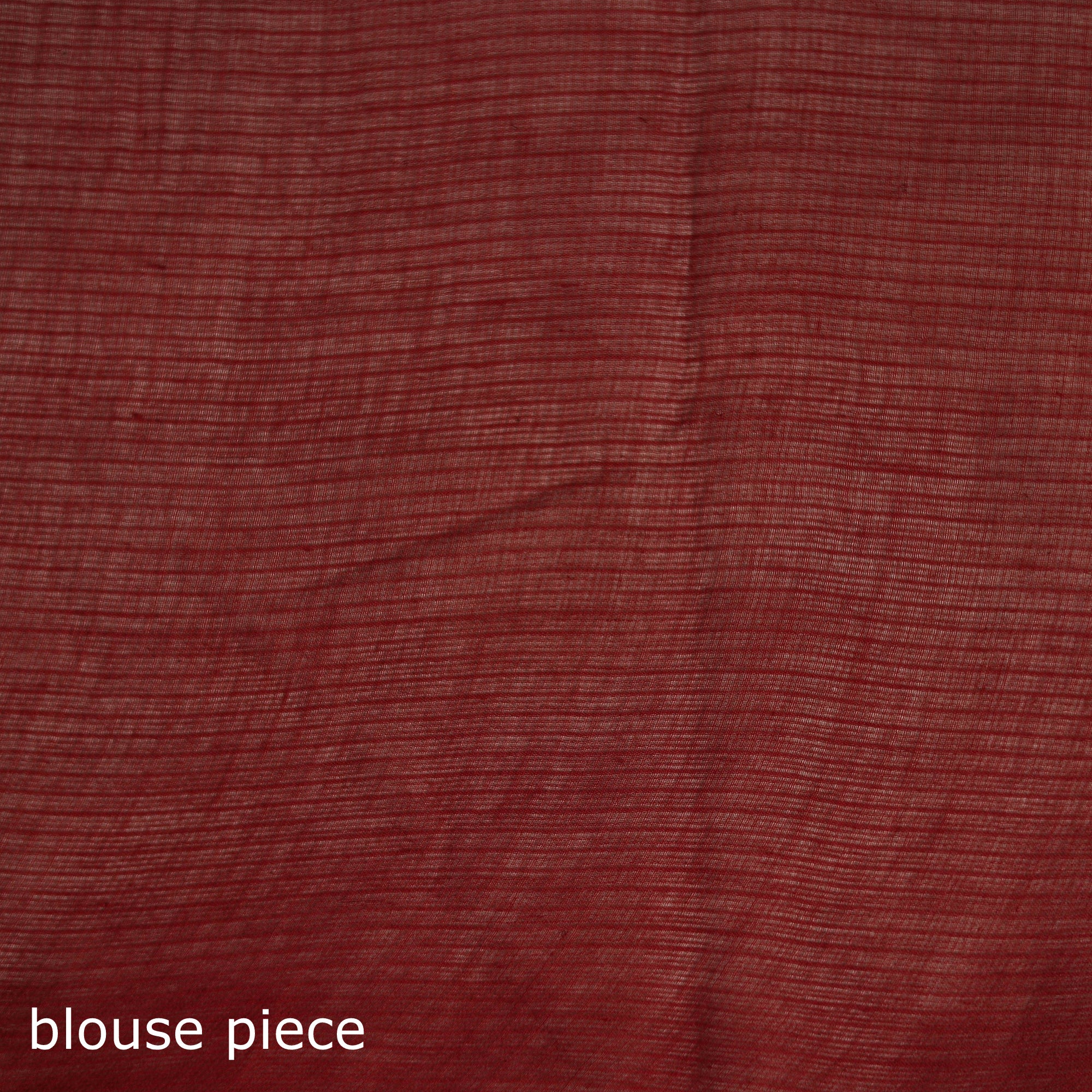 Red - Nazaakat Kota Doria Cotton Plain Saree with Blouse & Jewellery Set 183 - Image 5