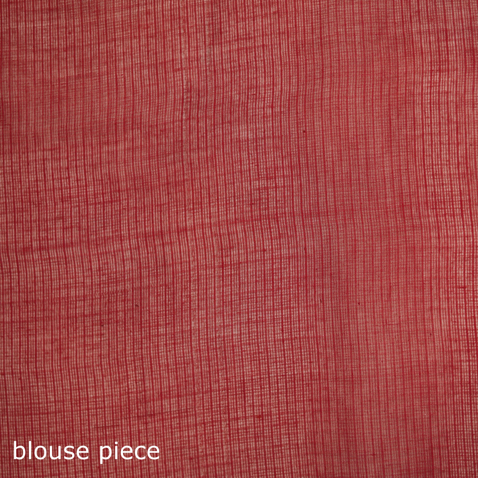 Red - Nazaakat Kota Doria Cotton Plain Saree with Blouse & Jewellery Set 193 - Image 5