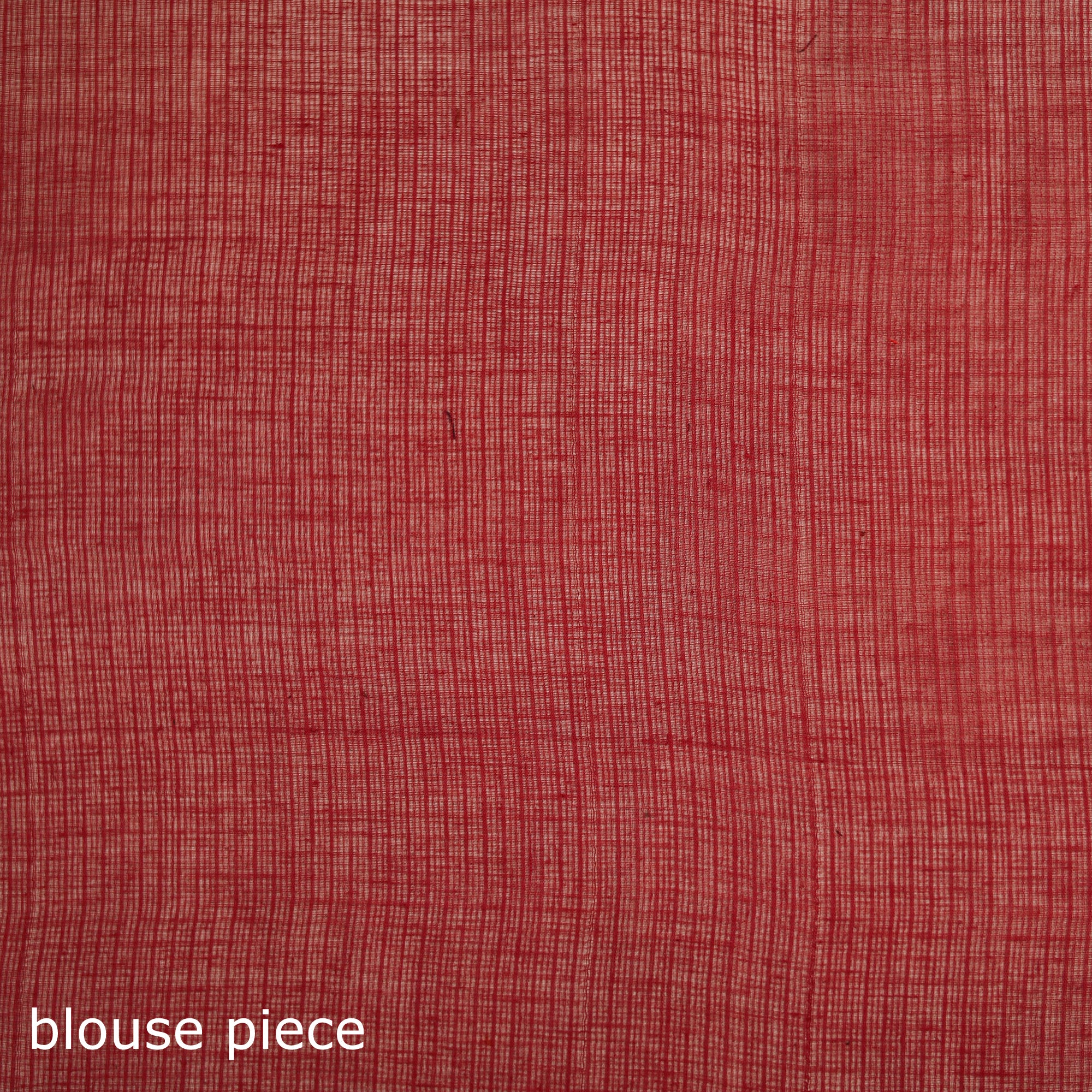 Red - Nazaakat Kota Doria Cotton Plain Saree with Blouse & Jewellery Set 194 - Image 5
