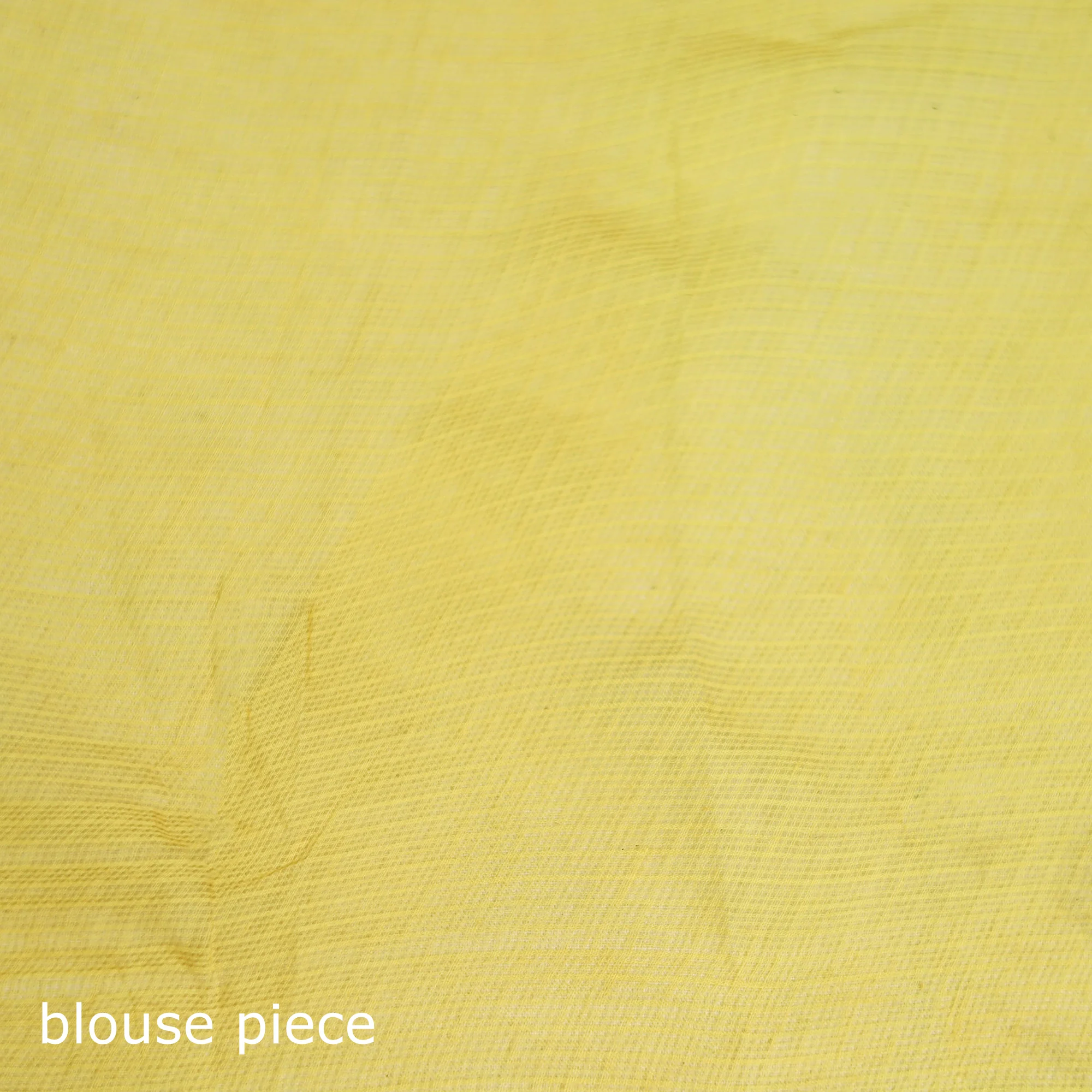 Yellow - Nazaakat Kota Doria Cotton Plain Saree with Blouse & Jewellery Set 51 - Image 5