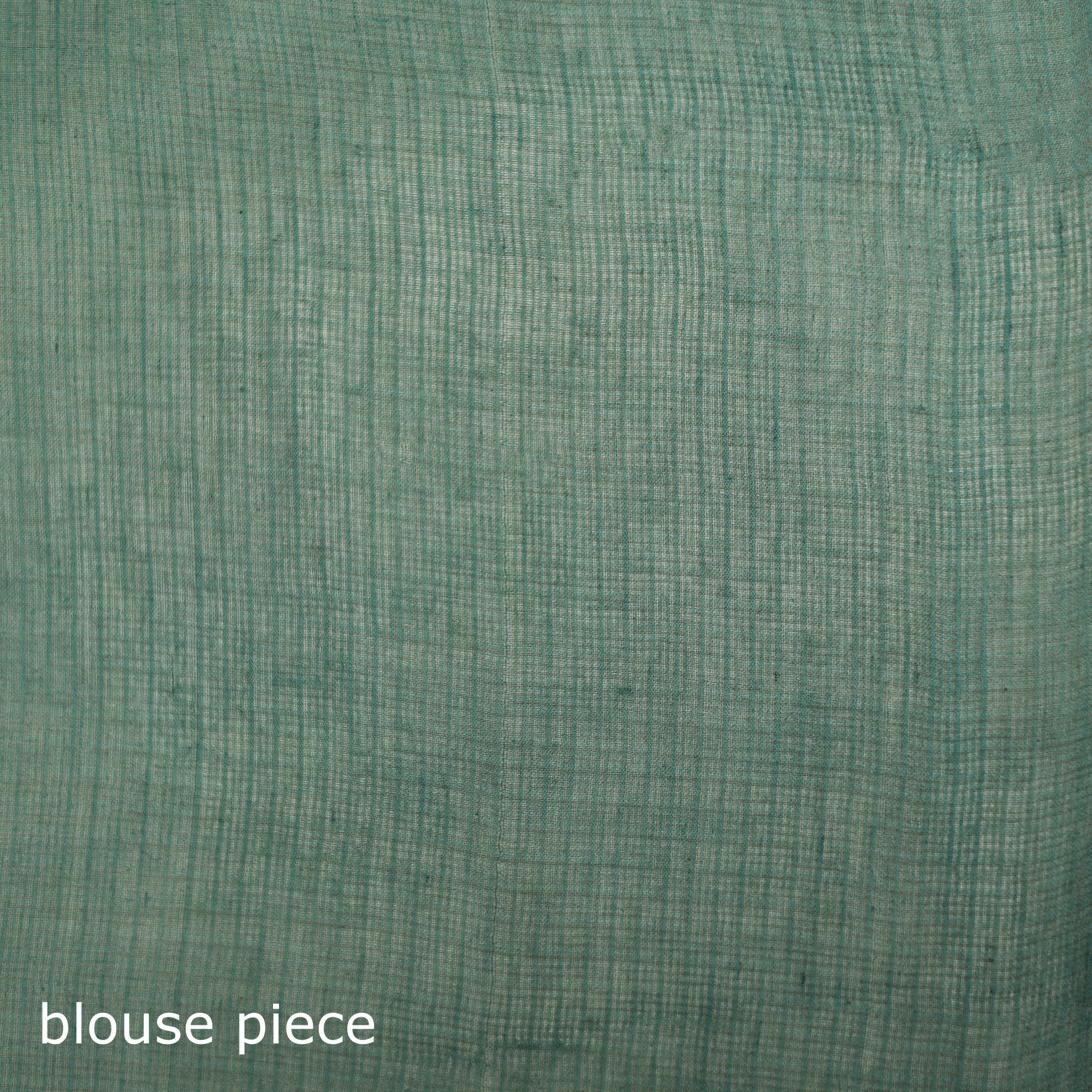 Green - Nazaakat Kota Doria Cotton Plain Saree with Blouse & Jewellery Set 57 - Image 5