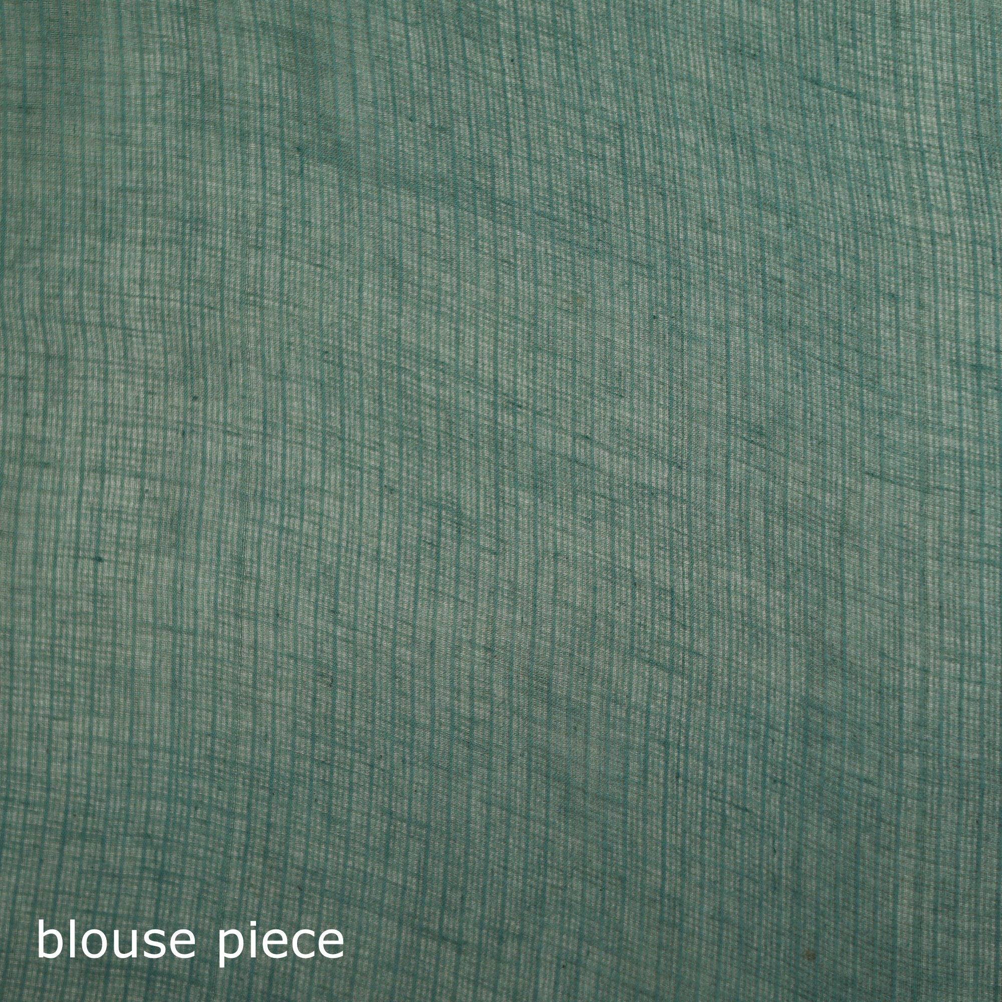 Green - Nazaakat Kota Doria Cotton Plain Saree with Blouse & Jewellery Set 65 - Image 5