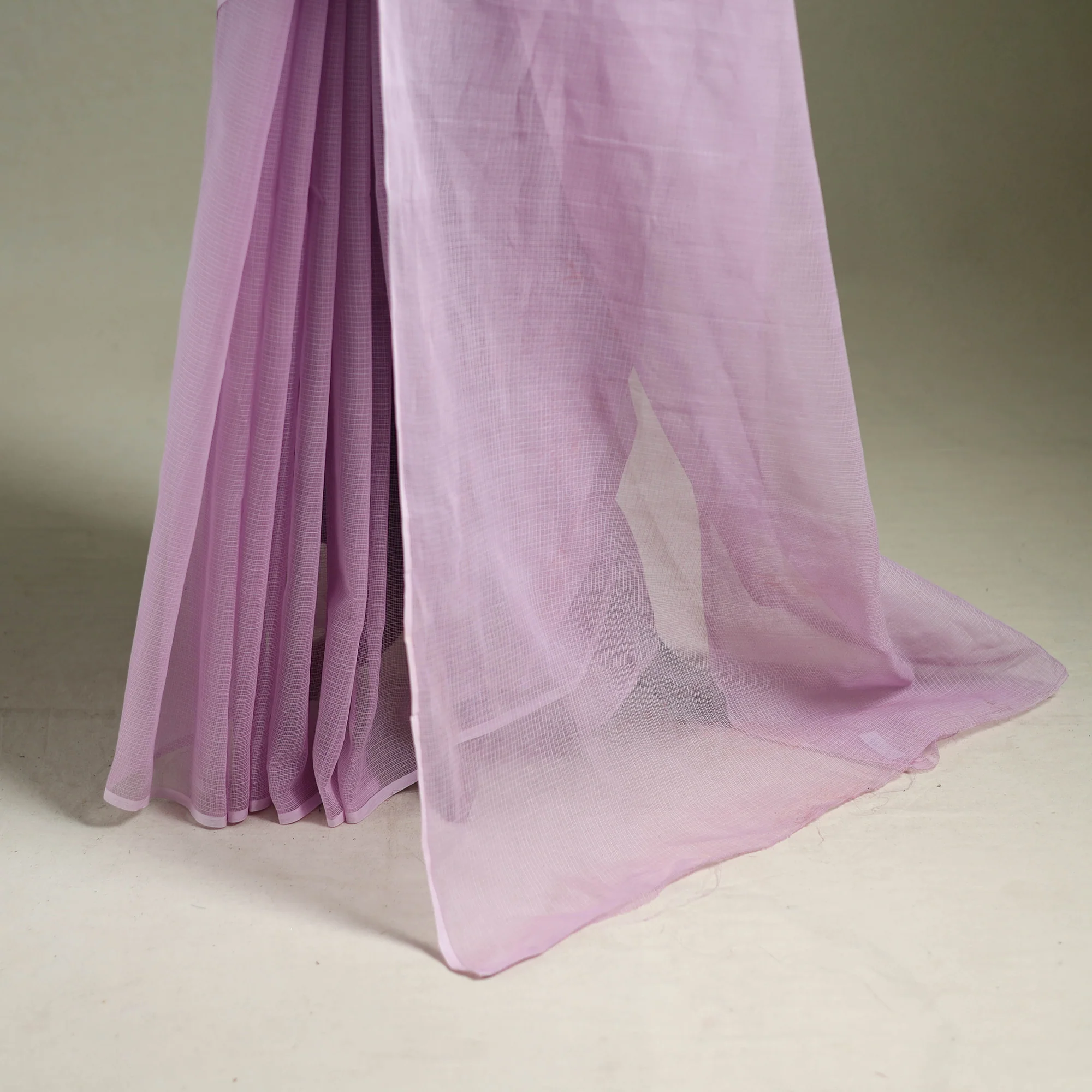 Purple - Nazaakat Kota Doria Cotton Plain Saree with Blouse & Jewellery Set 76 - Image 4