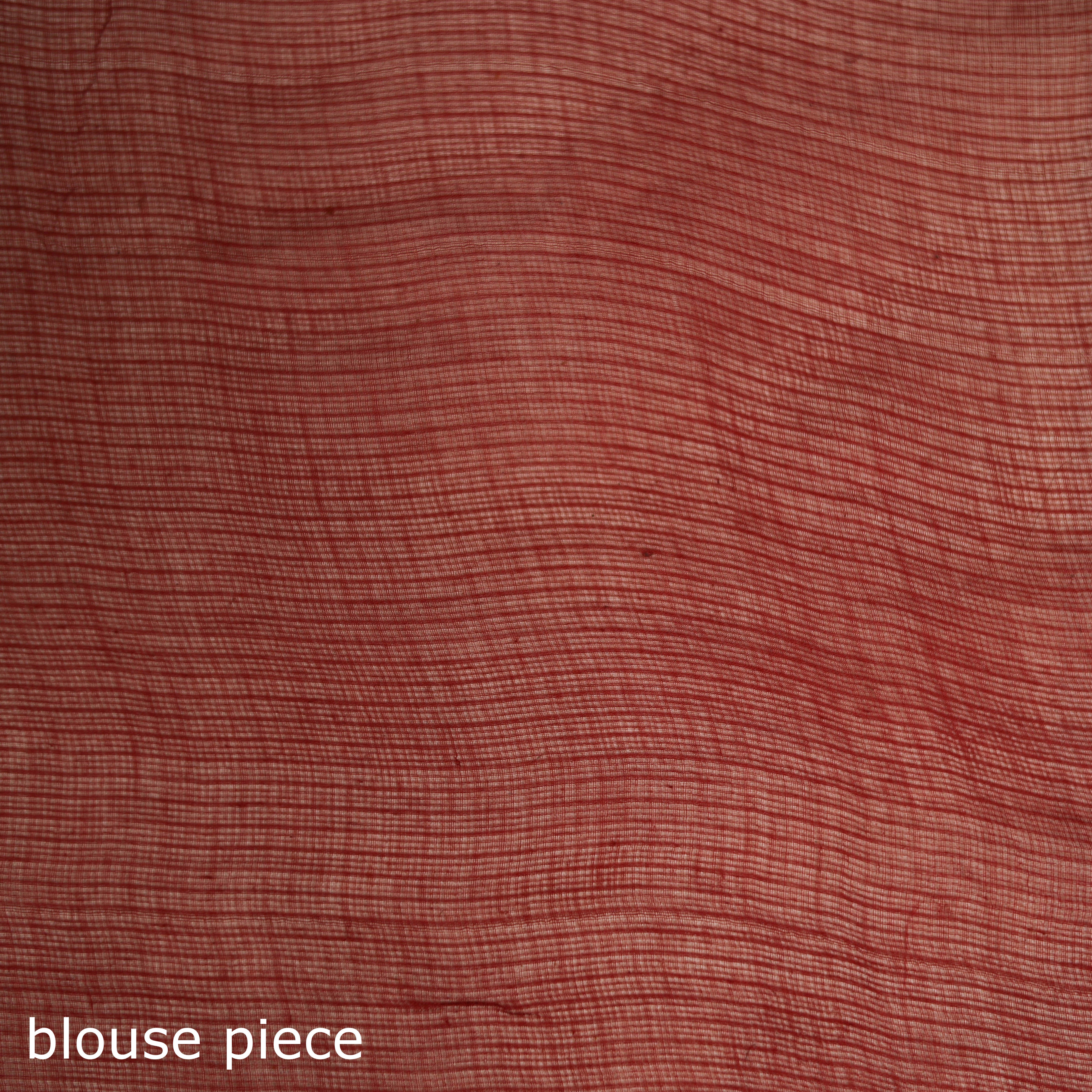 Red - Nazaakat Kota Doria Cotton Plain Saree with Blouse & Jewellery Set 95 - Image 5