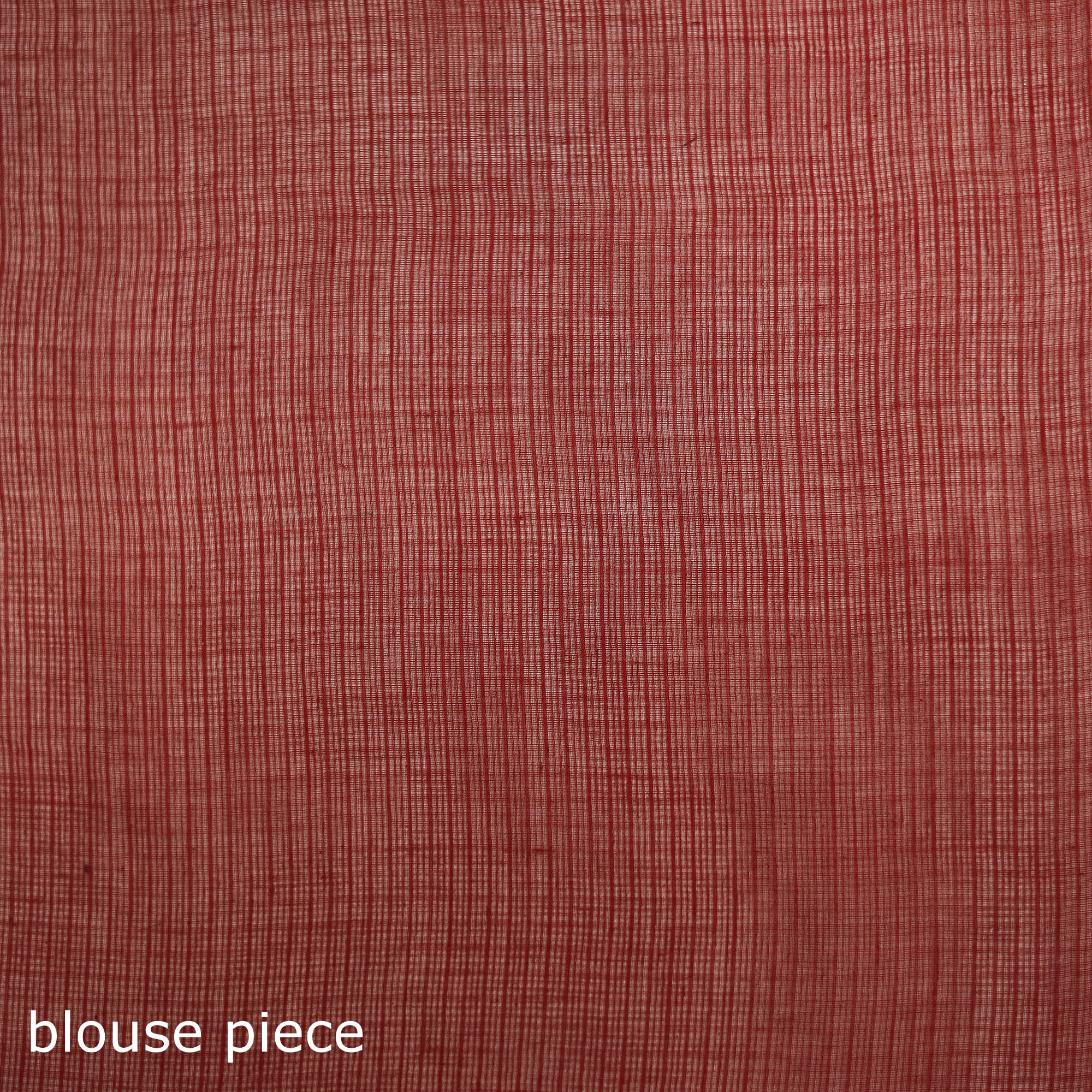 Red - Nazaakat Kota Doria Cotton Plain Saree with Blouse & Jewellery Set 96 - Image 5