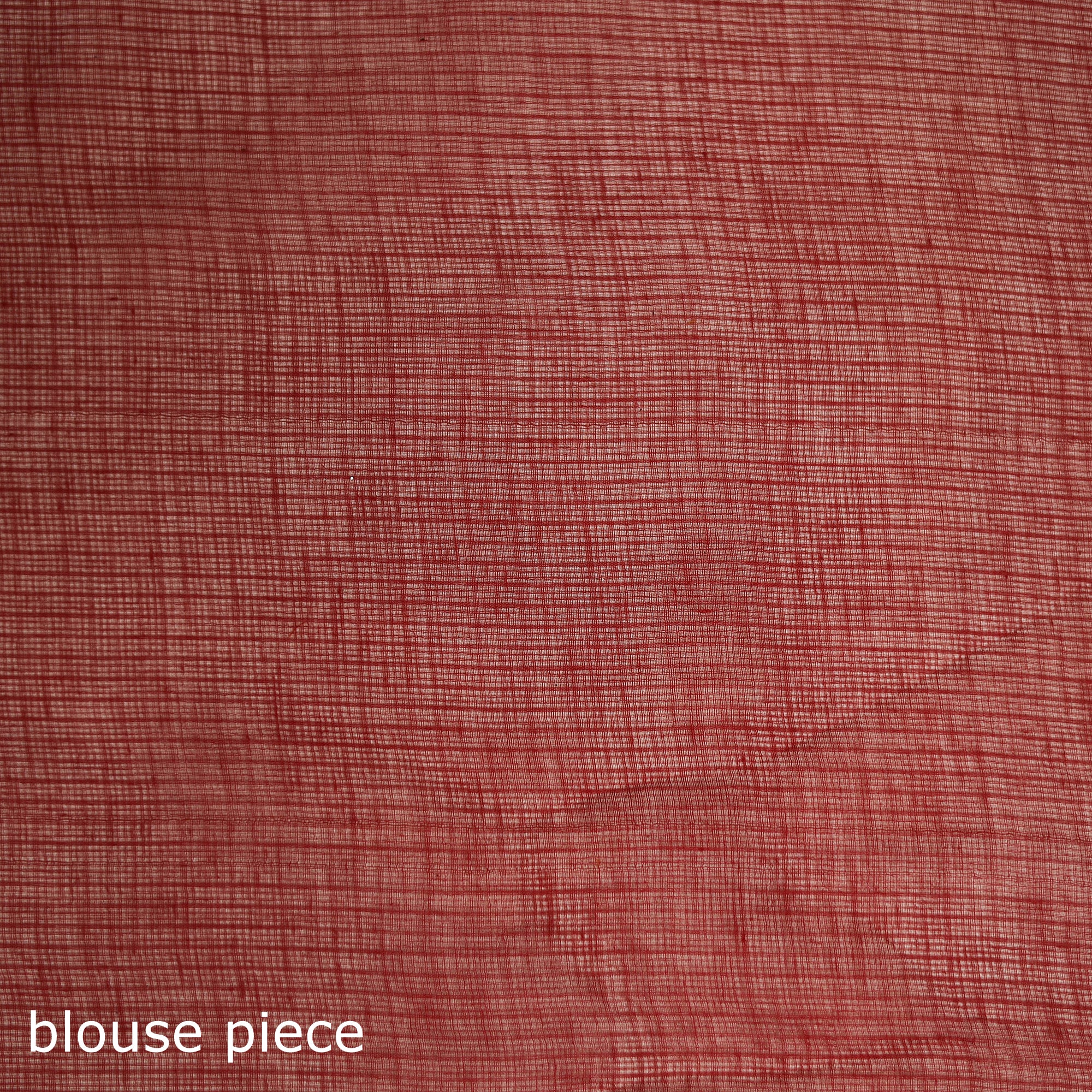 Red - Nazaakat Kota Doria Cotton Plain Saree with Blouse & Jewellery Set 97 - Image 5