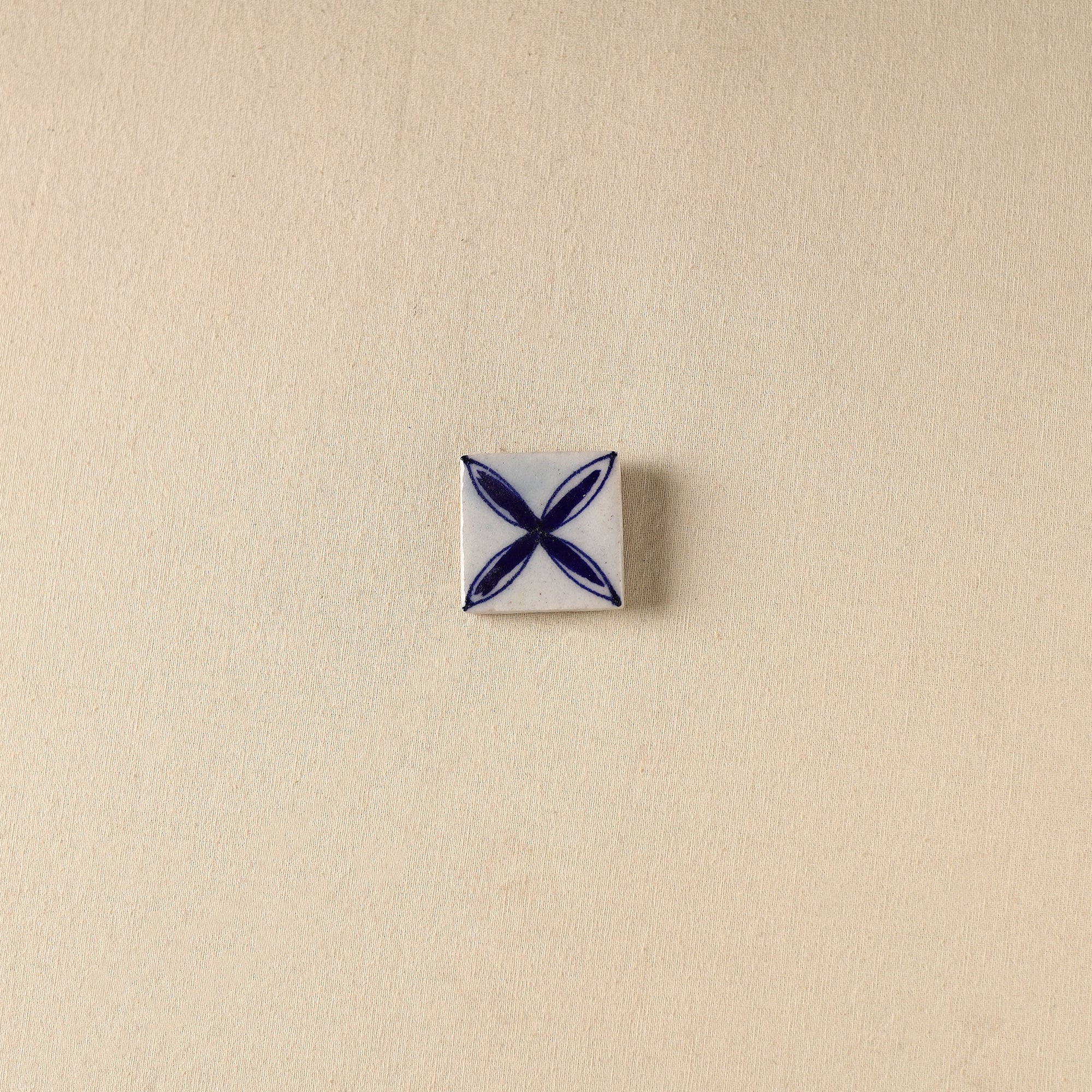 White - Original Blue Pottery Ceramic Fridge Magnet 19