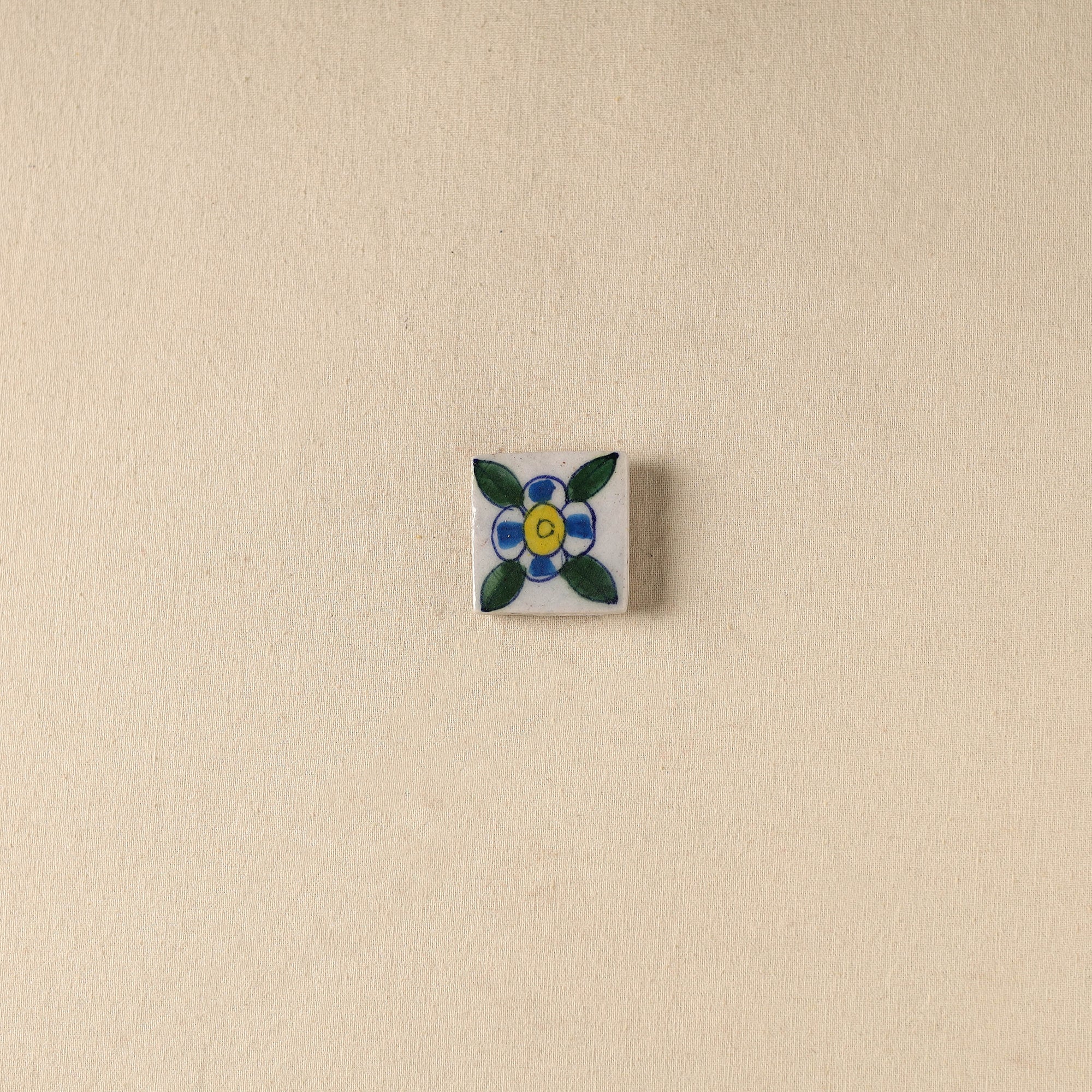 White - Original Blue Pottery Ceramic Fridge Magnet 31