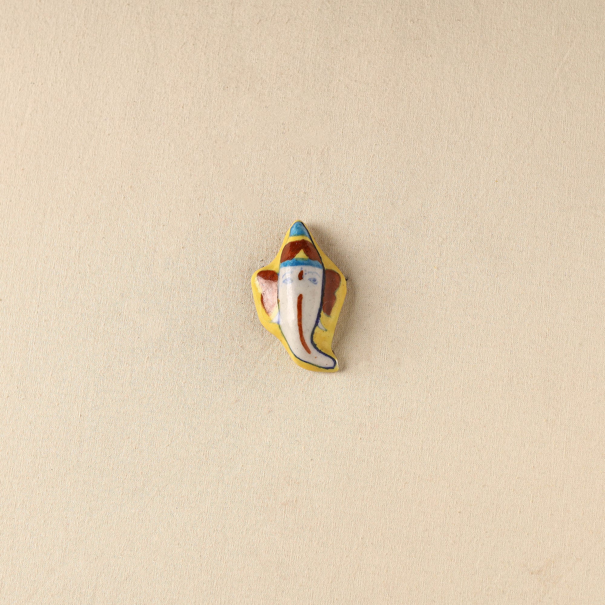Yellow - Ganesha Original Blue Pottery Ceramic Fridge Magnet 50
