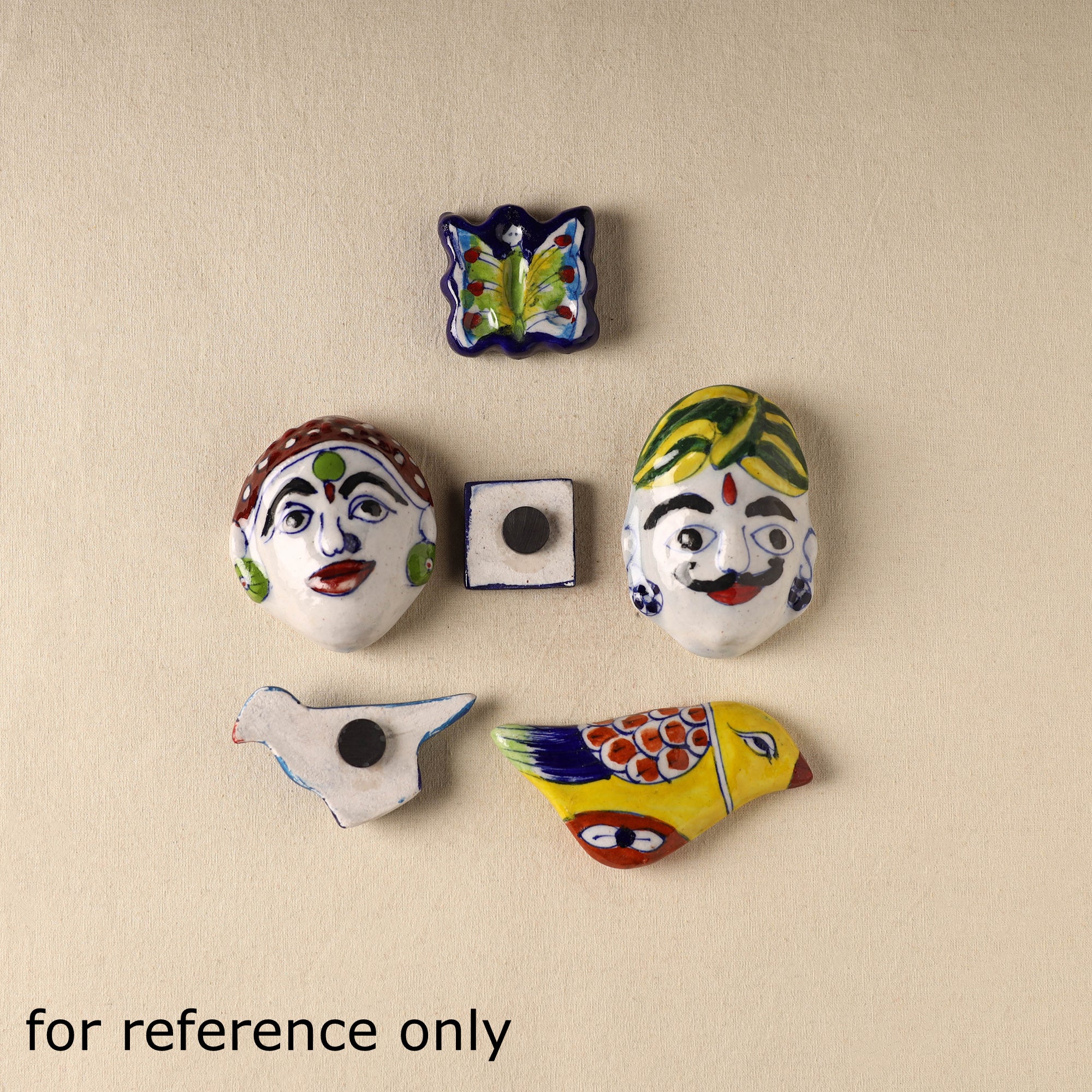 Yellow - Ganesha Original Blue Pottery Ceramic Fridge Magnet 50 - Image 3