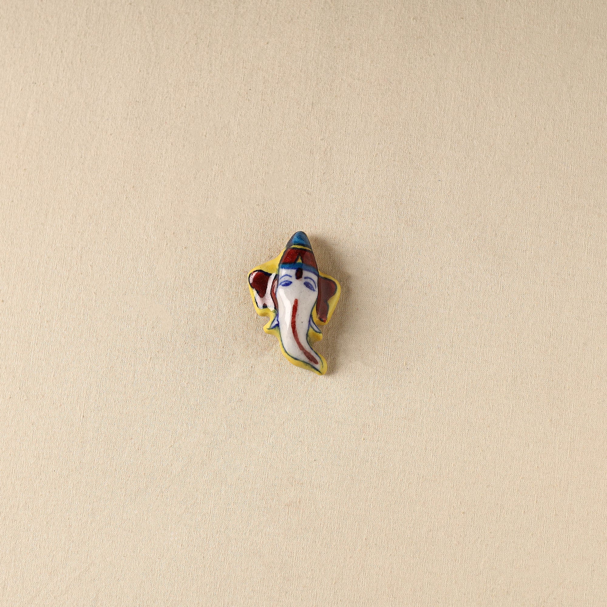 Yellow - Ganesha Original Blue Pottery Ceramic Fridge Magnet 51
