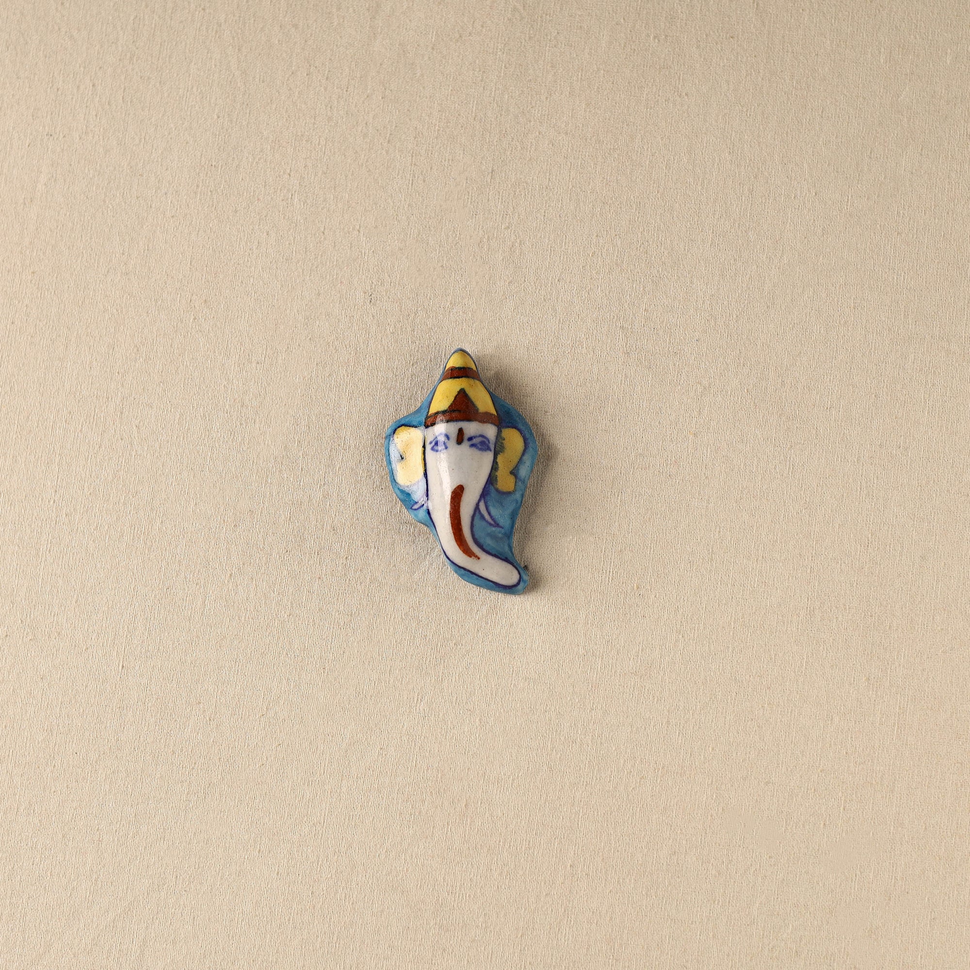 Blue - Ganesha Original Blue Pottery Ceramic Fridge Magnet 53