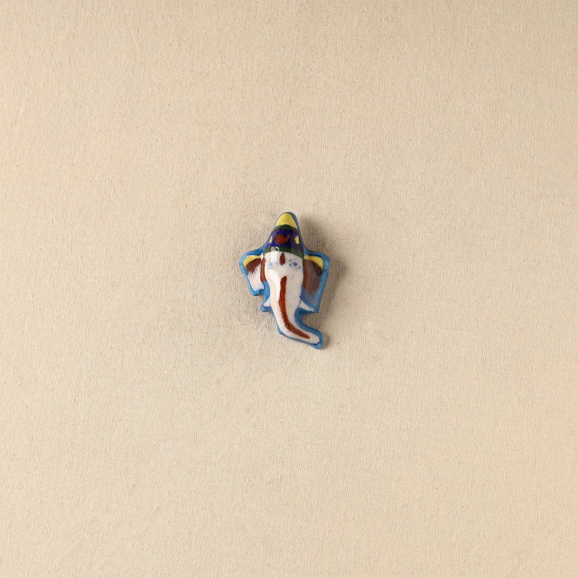 Blue - Ganesha Original Blue Pottery Ceramic Fridge Magnet 54