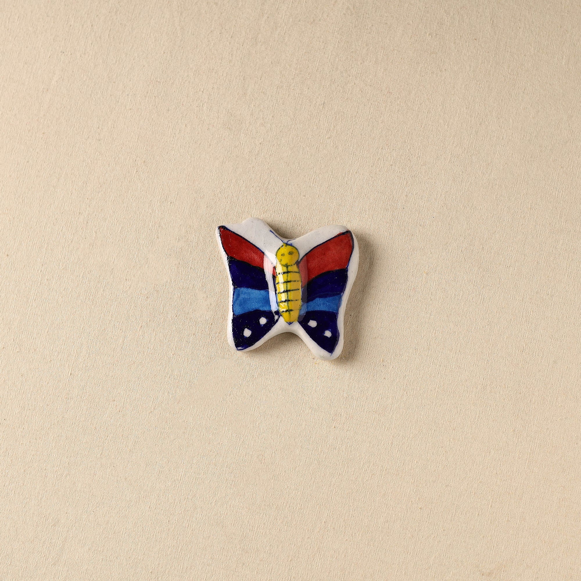 Multicolor - Butterfly Original Blue Pottery Ceramic Fridge Magnet 56