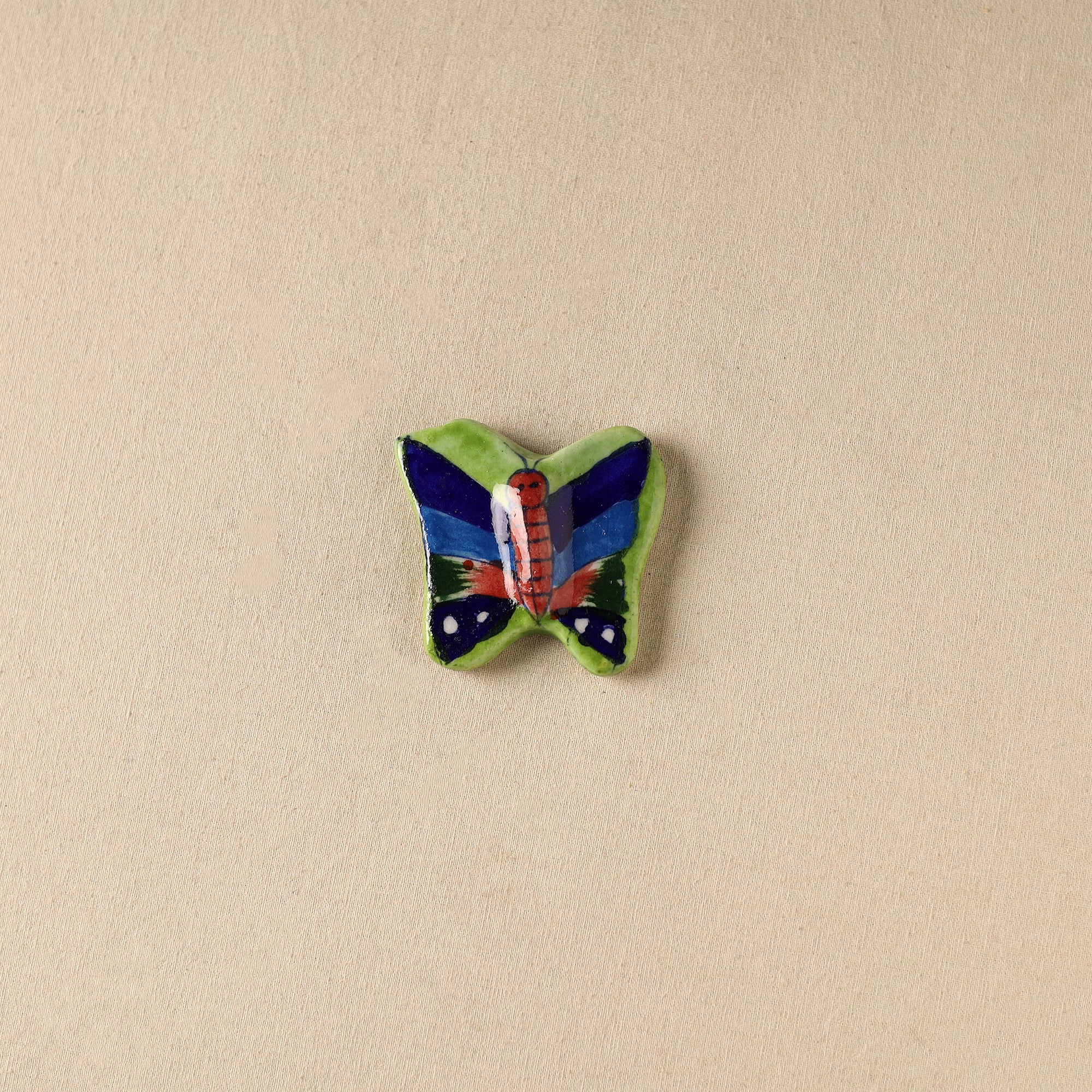 Multicolor - Butterfly Original Blue Pottery Ceramic Fridge Magnet 58