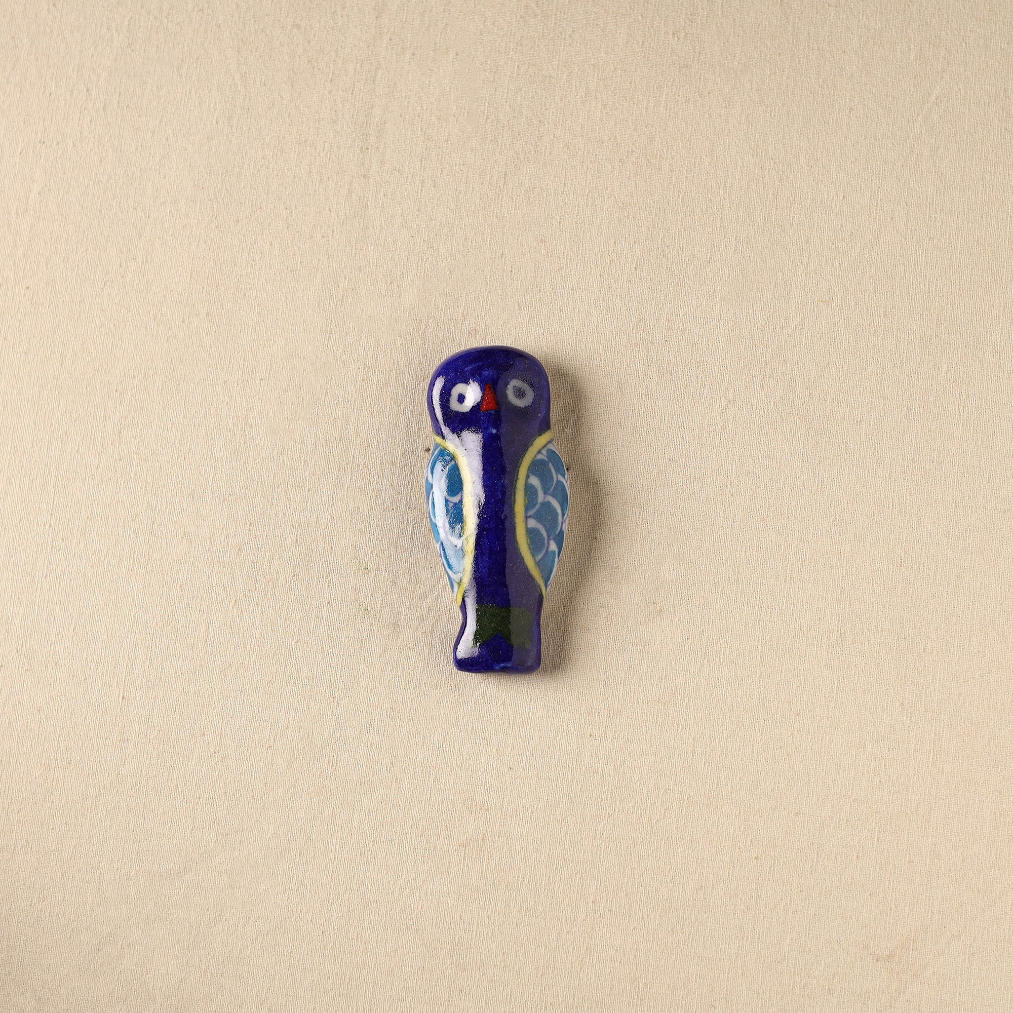 Blue - Owl Original Blue Pottery Ceramic Fridge Magnet 62