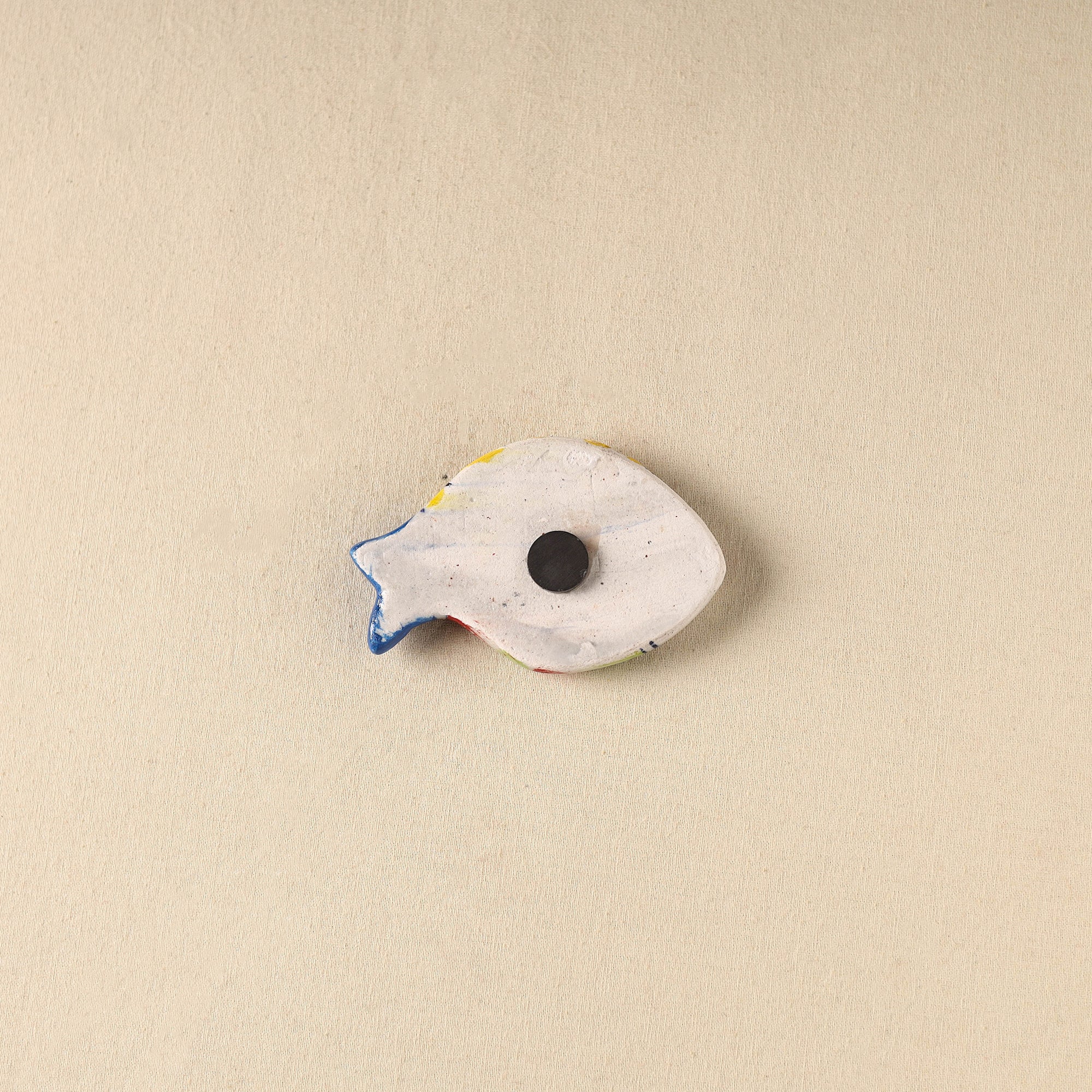Yellow - Fish Original Blue Pottery Ceramic Fridge Magnet 69 - Image 2