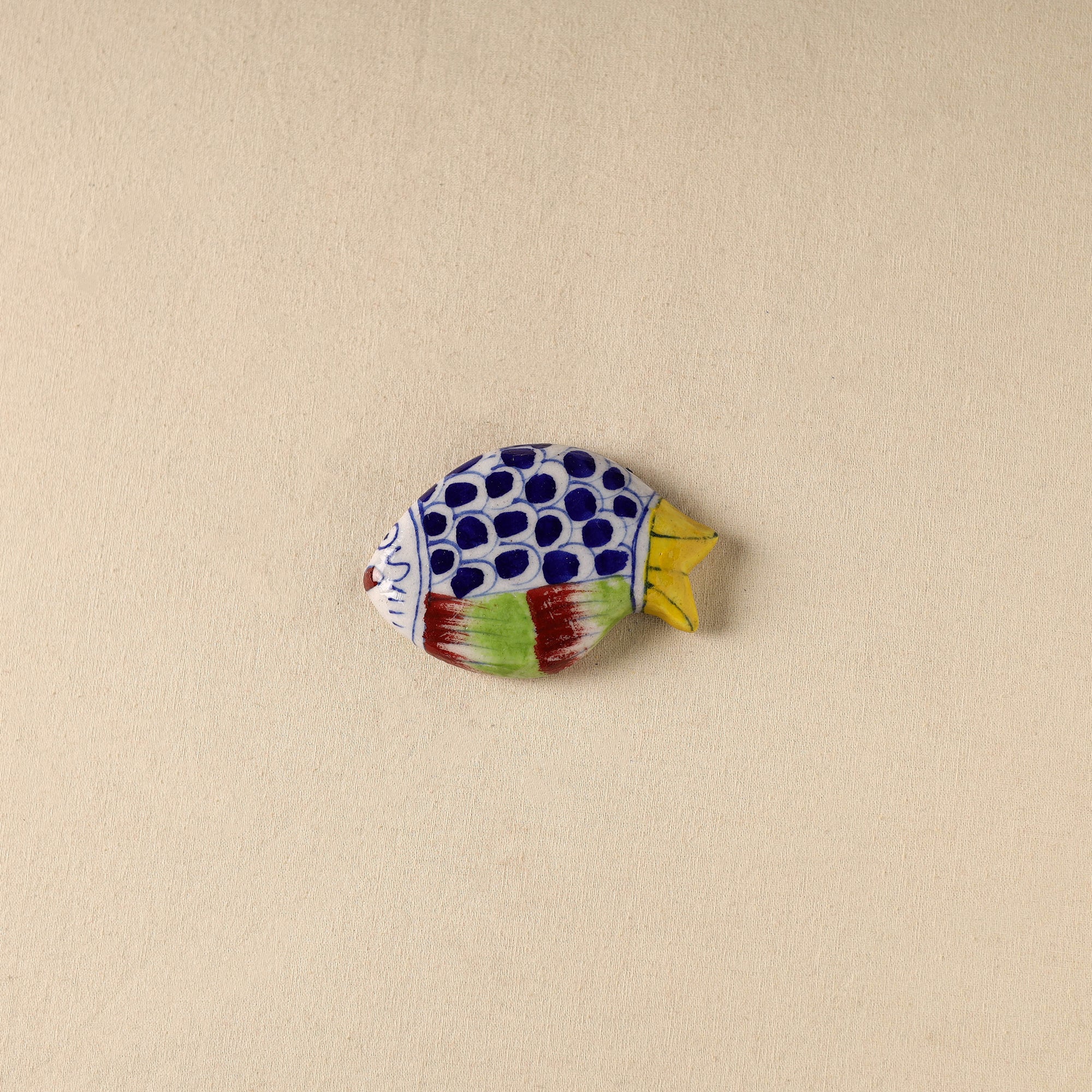 Blue - Fish Original Blue Pottery Ceramic Fridge Magnet 70