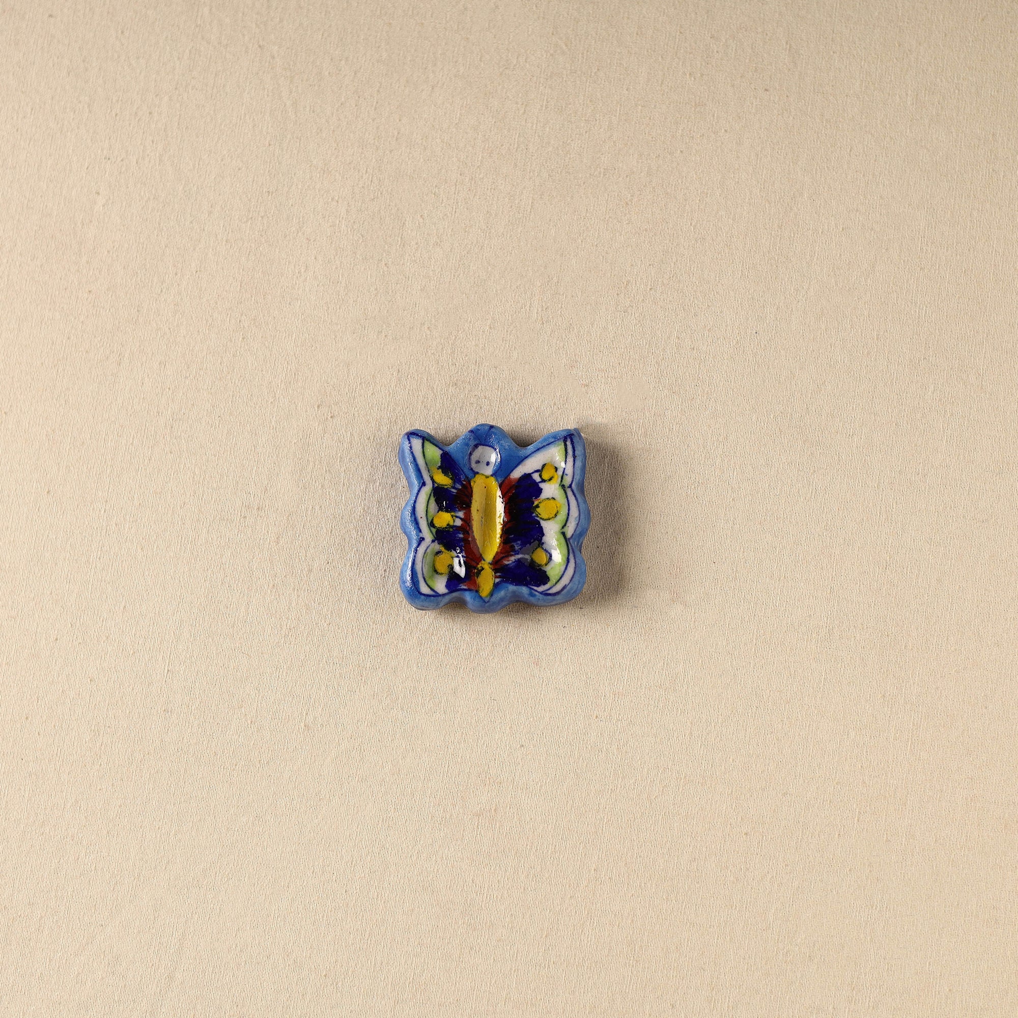 Blue - Butterfly Original Blue Pottery Ceramic Fridge Magnet 94