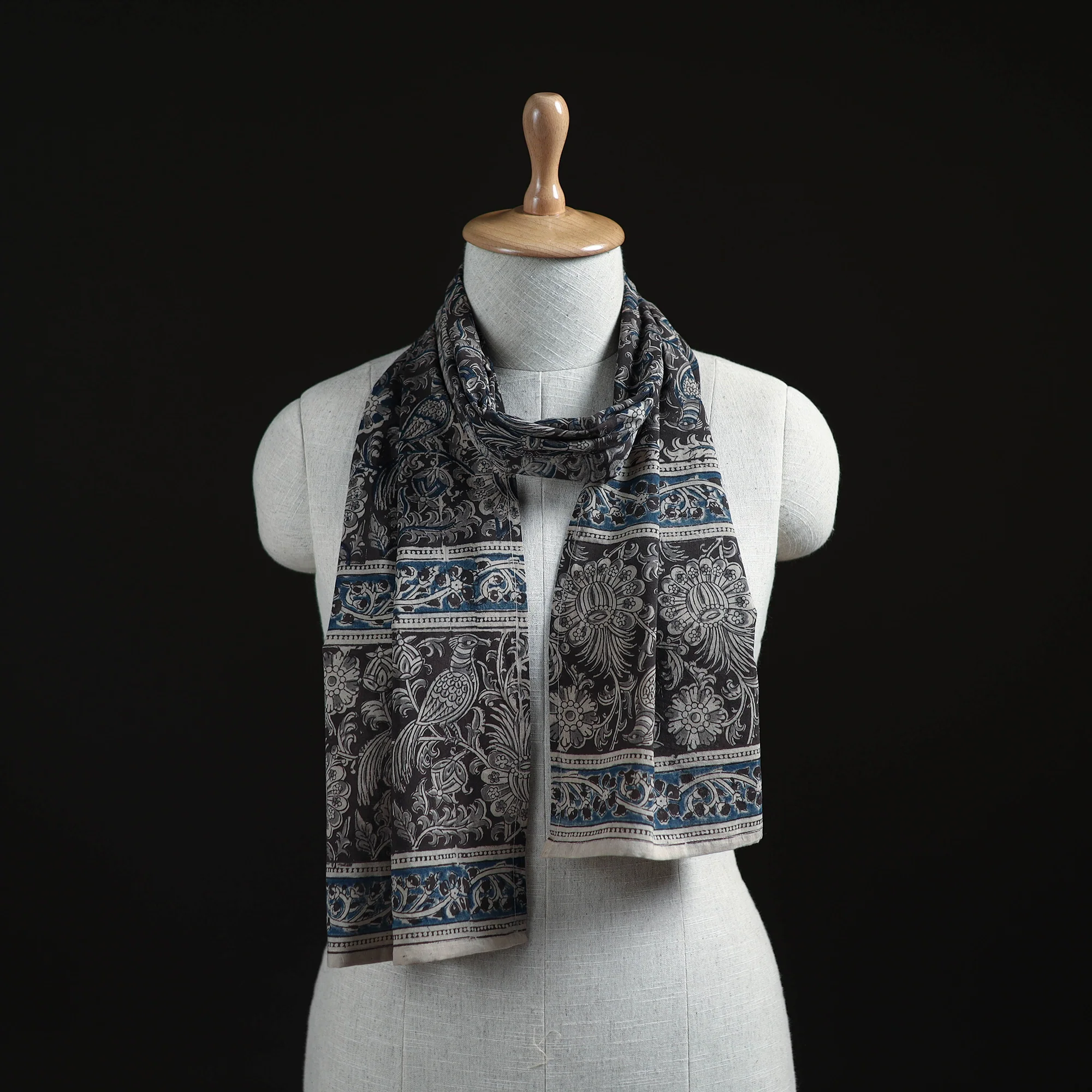 Pedana Block Print Natural Dyed Cotton Kalamkari Stole 63