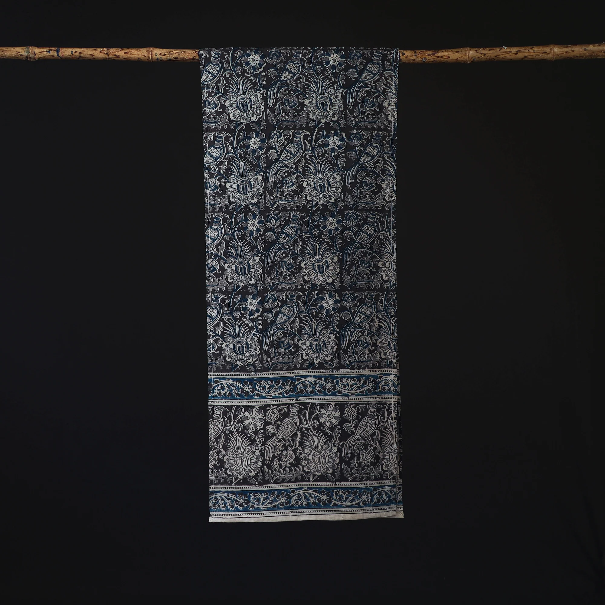 Pedana Block Print Natural Dyed Cotton Kalamkari Stole 63 - Image 3