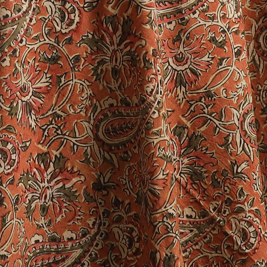 Pedana Hand Block Printed Natural Dyed Cotton Kalamkari Fabric 02 - Image 3