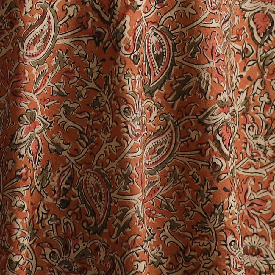 Pedana Hand Block Printed Natural Dyed Cotton Kalamkari Fabric 04 - Image 3