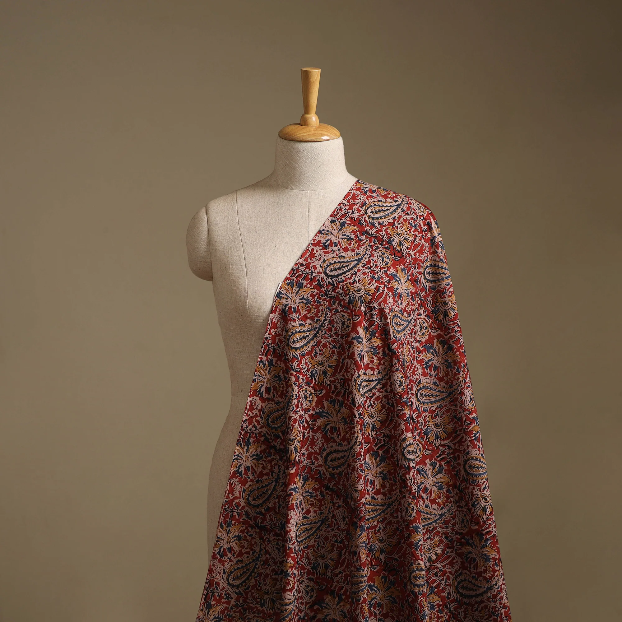 Pedana Hand Block Printed Natural Dyed Cotton Kalamkari Fabric 06