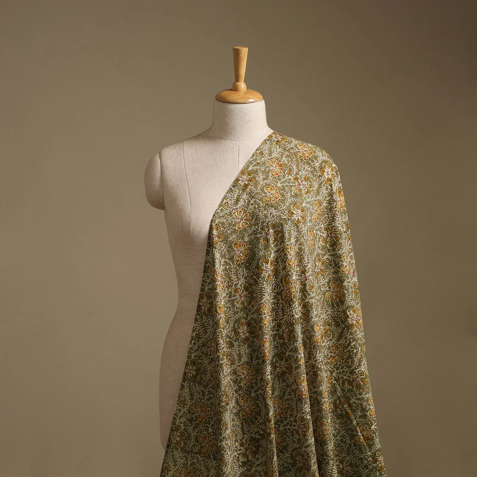 Pedana Hand Block Printed Natural Dyed Cotton Kalamkari Fabric 07