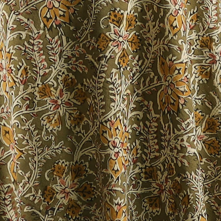 Pedana Hand Block Printed Natural Dyed Cotton Kalamkari Fabric 07 - Image 3