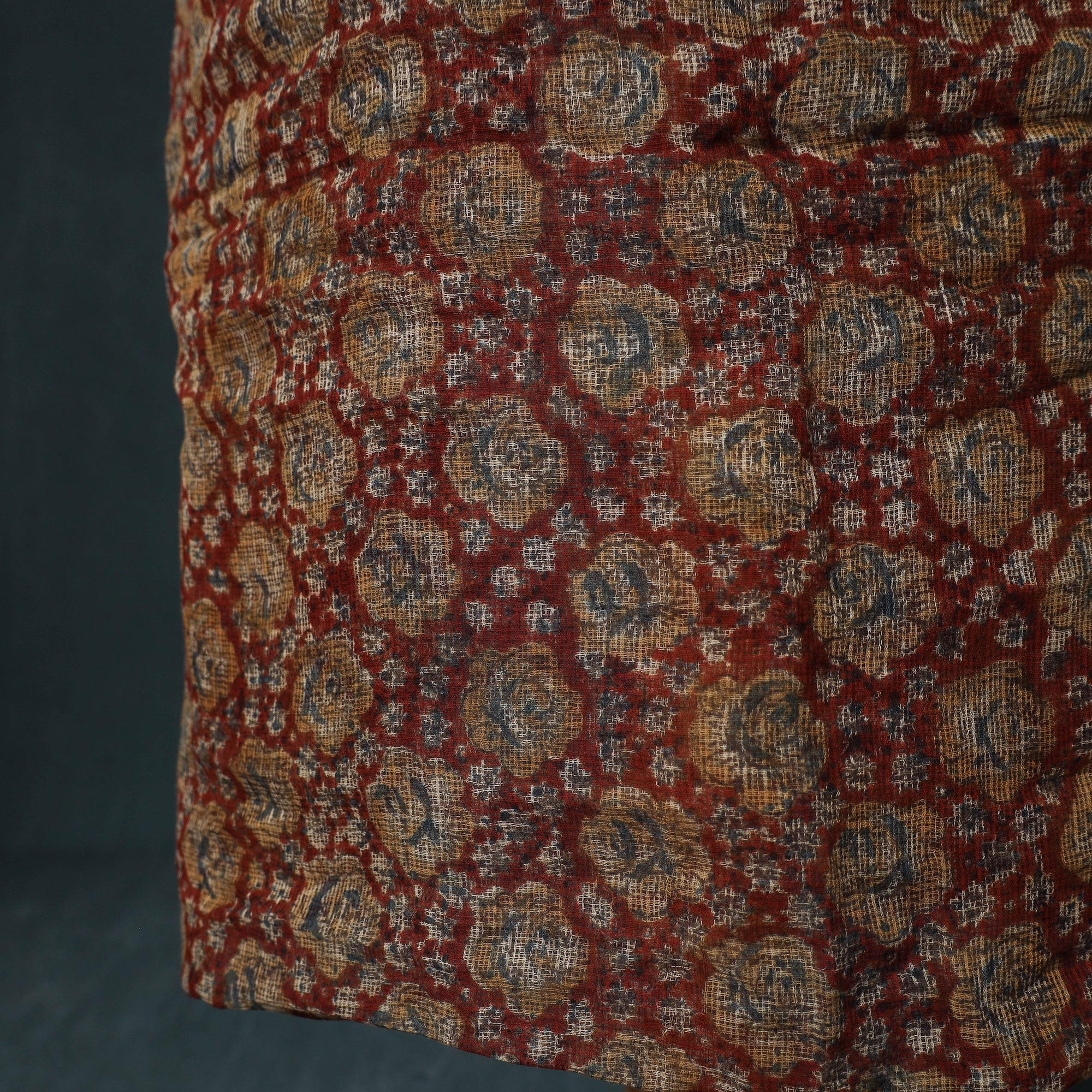 Pedana Kalamkari Block Print Kota Doria Cotton 2pc Unstitched Dress Material Kurta Set 04 - Image 5