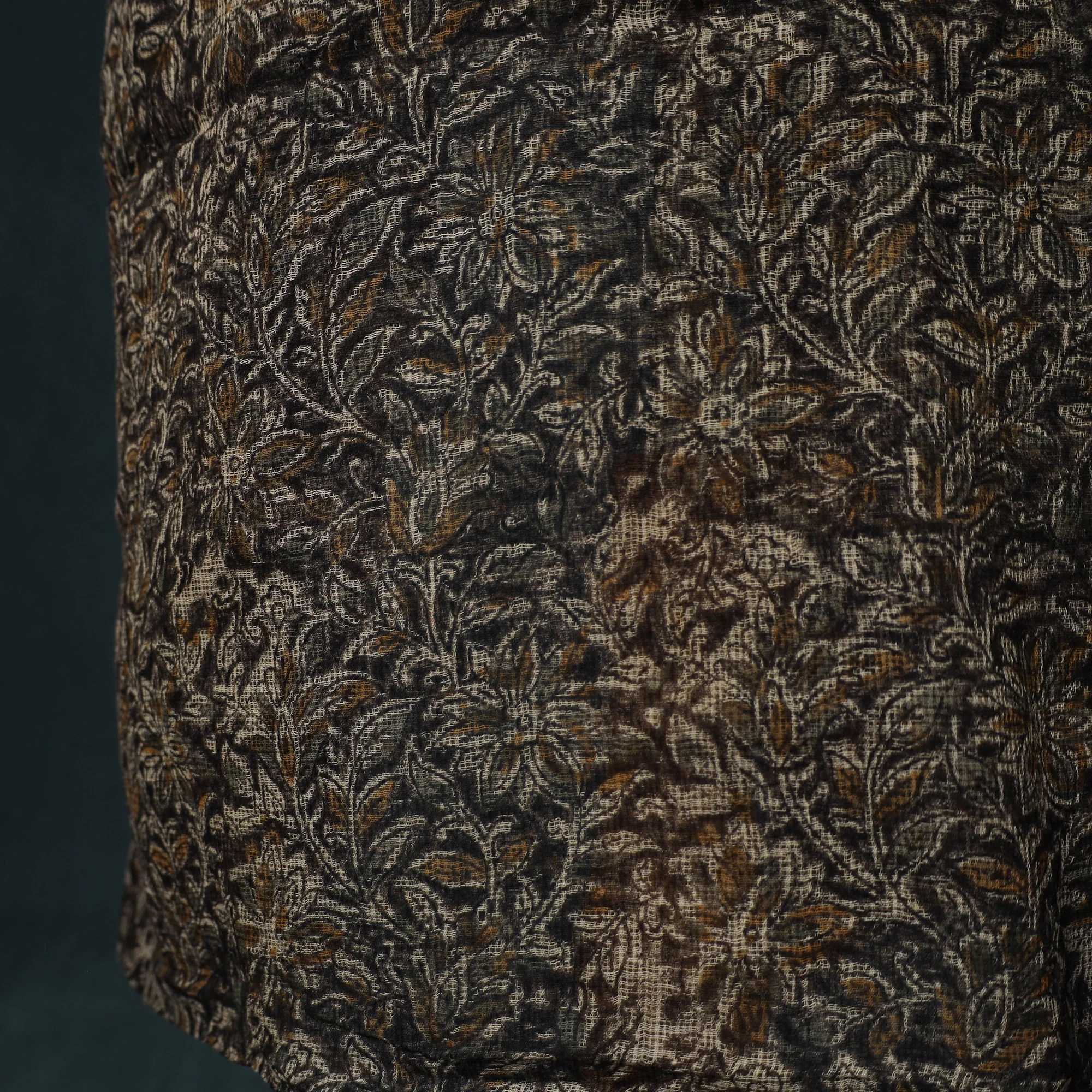 Pedana Kalamkari Block Print Kota Doria Cotton 2pc Unstitched Dress Material Kurta Set 05 - Image 5