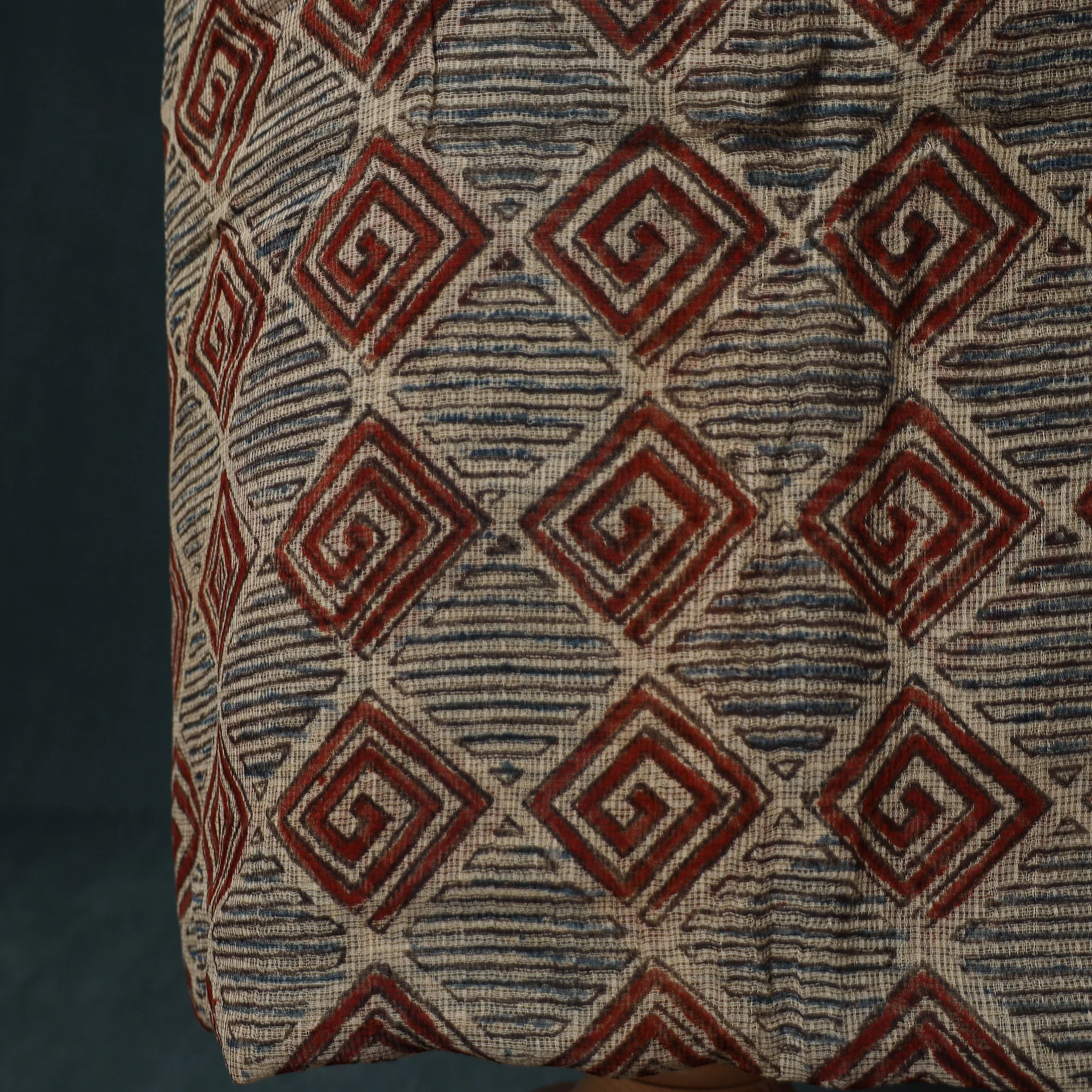 Pedana Kalamkari Block Print Kota Doria Cotton 2pc Unstitched Dress Material Kurta Set 06 - Image 5