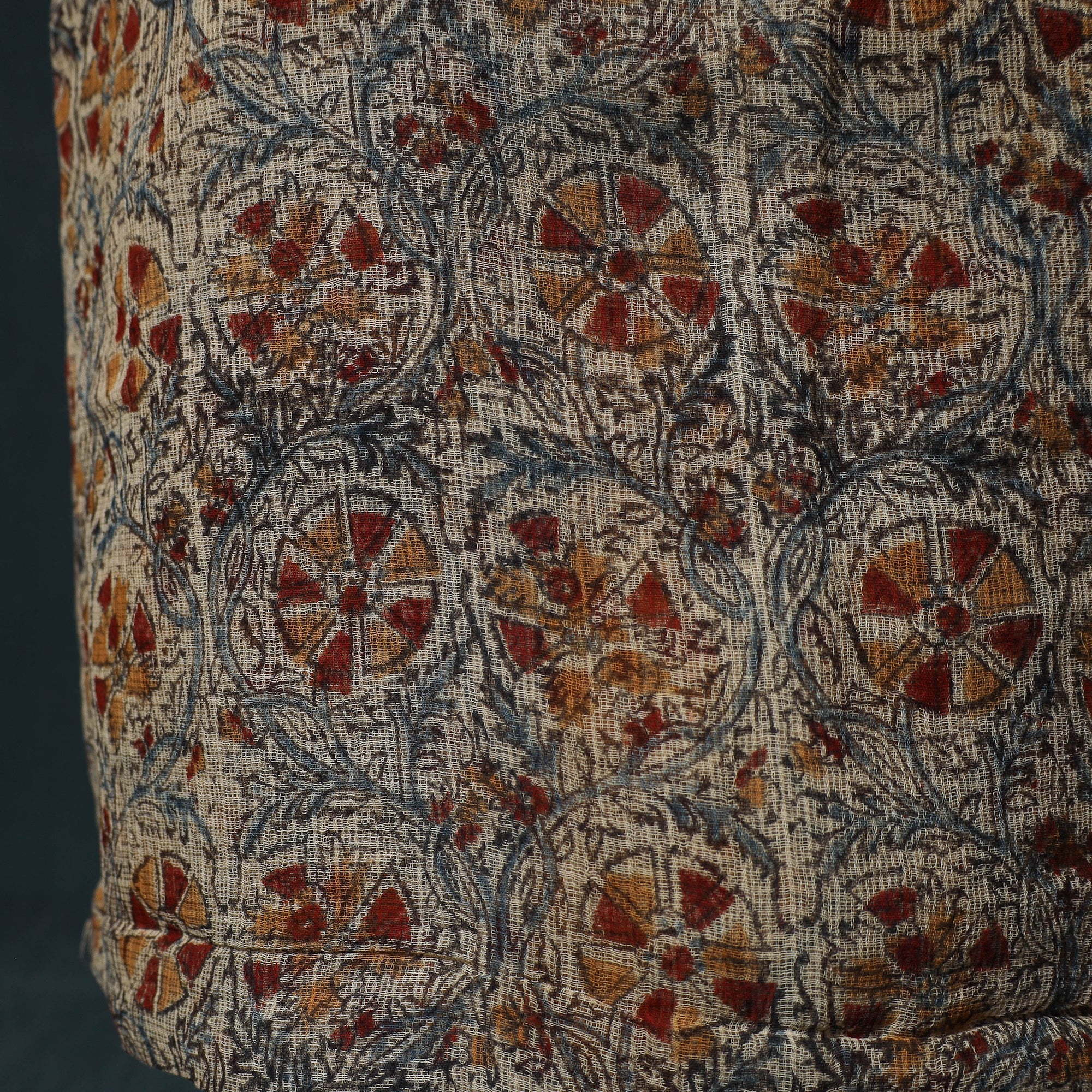 Pedana Kalamkari Block Print Kota Doria Cotton 2pc Unstitched Dress Material Kurta Set 07 - Image 5