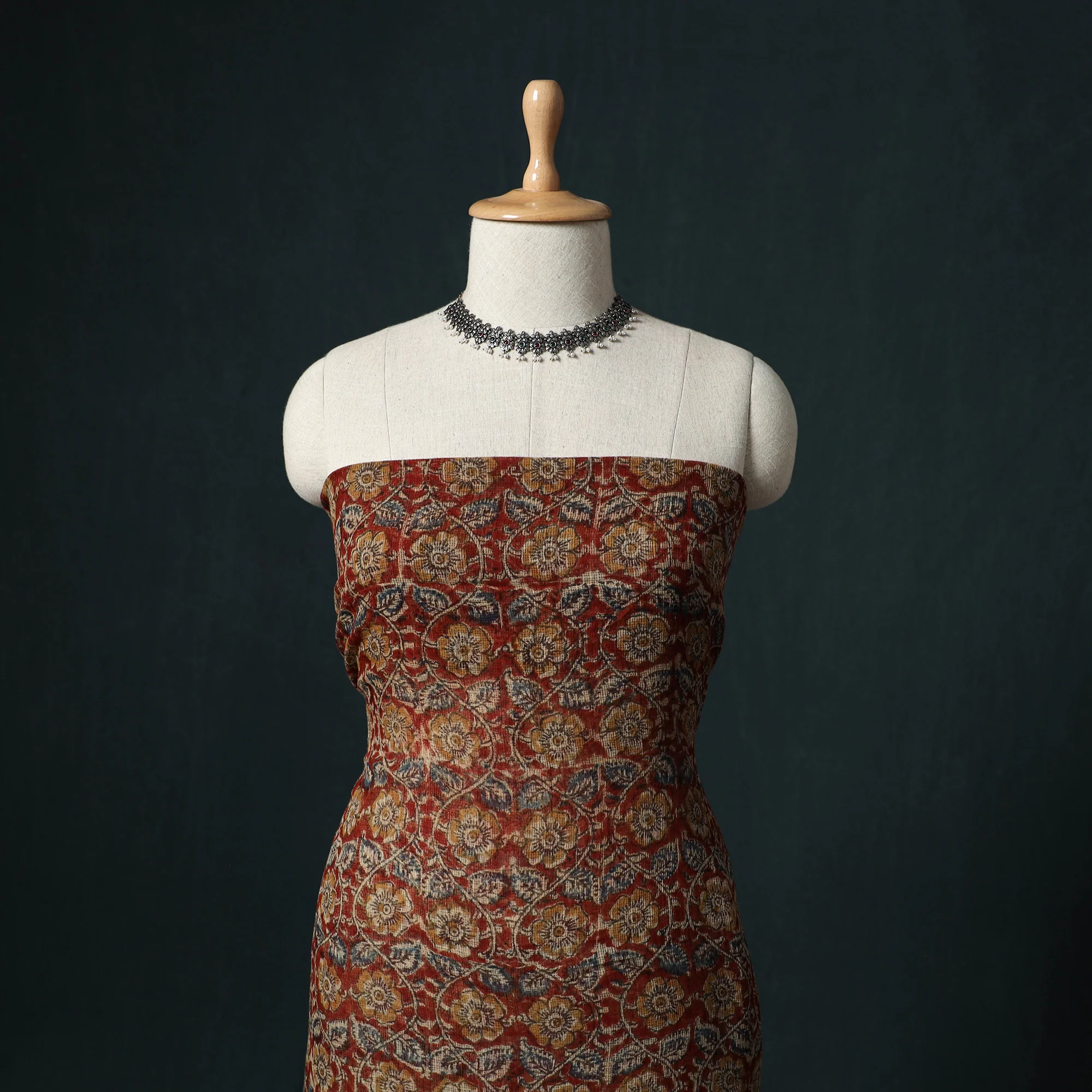 Pedana Kalamkari Block Print Kota Doria Cotton 2pc Unstitched Dress Material Kurta Set 10 - Image 2