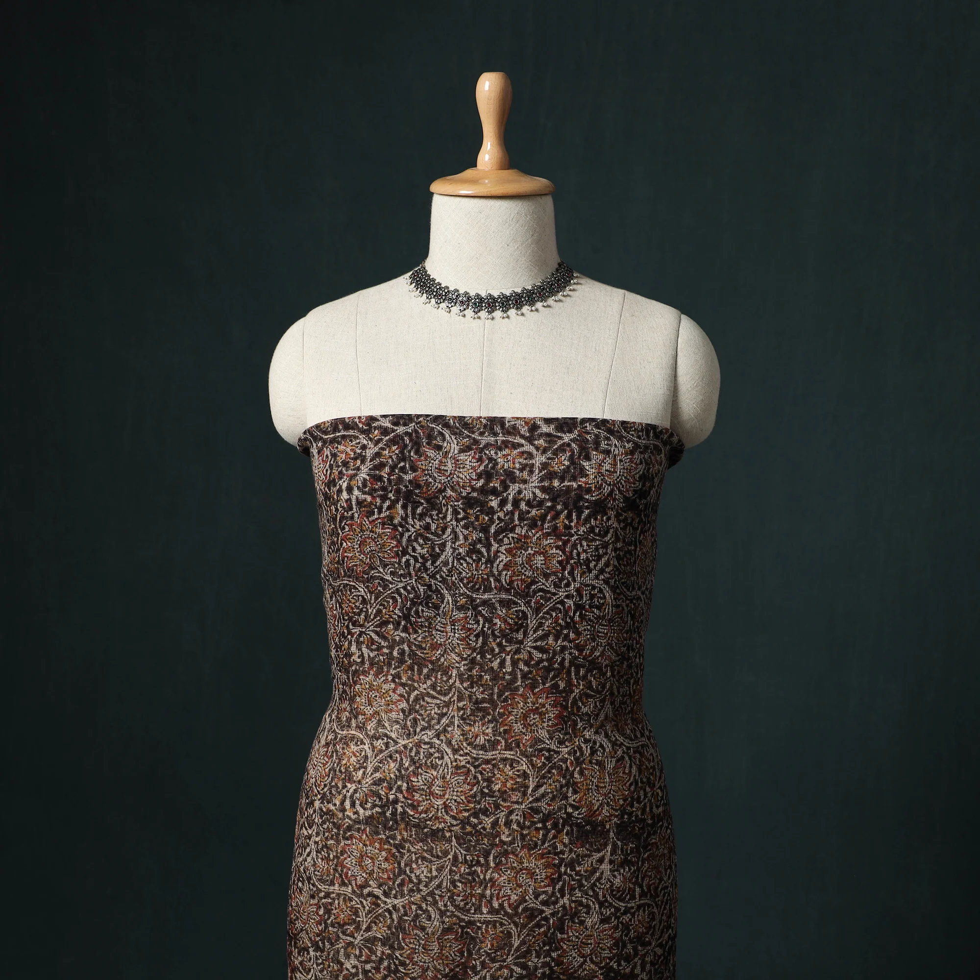 Pedana Kalamkari Block Print Kota Doria Cotton 2pc Unstitched Dress Material Kurta Set 15 - Image 2